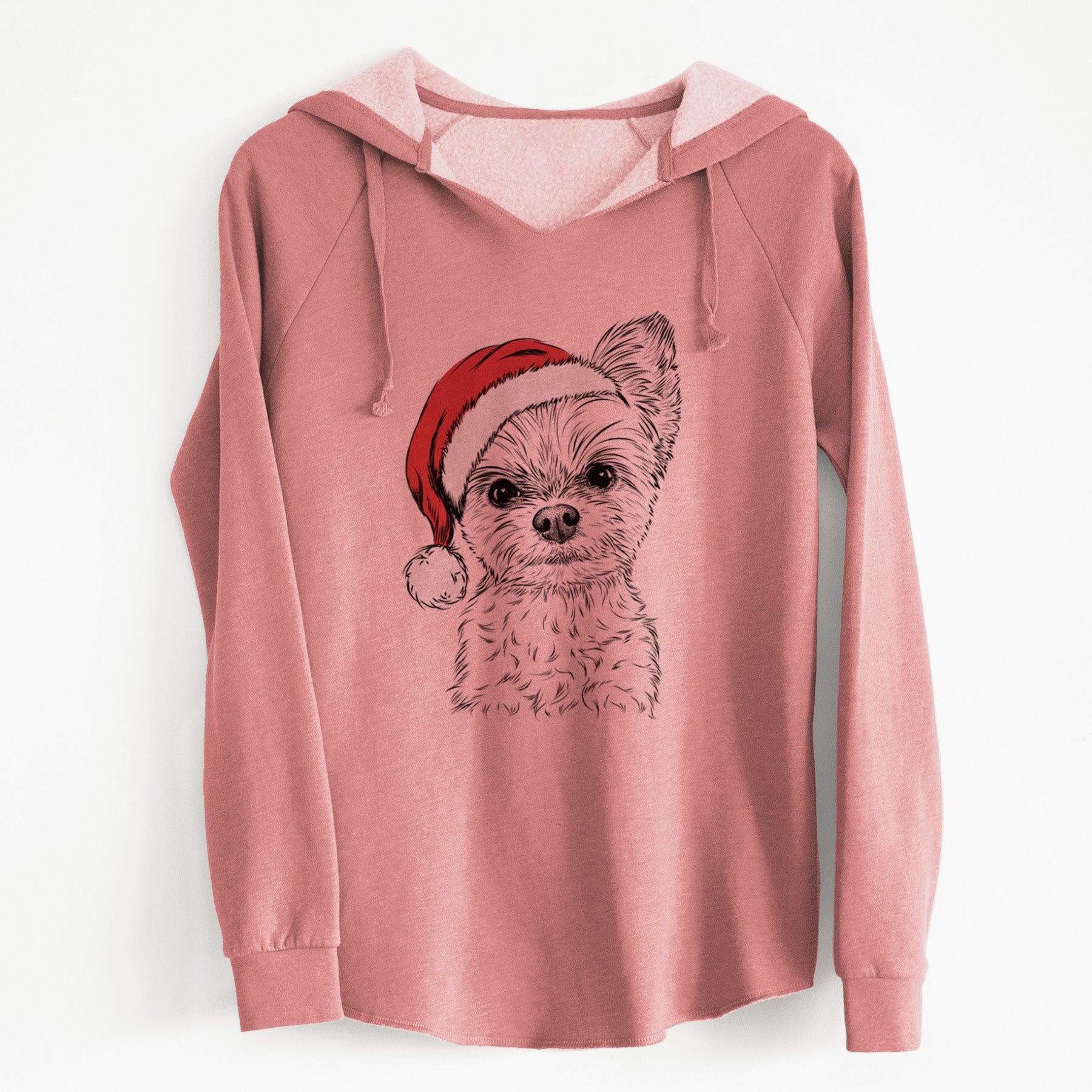 Santa Chance the Yapper the Yorkshire Terrier - Cali Wave Hooded Sweatshirt