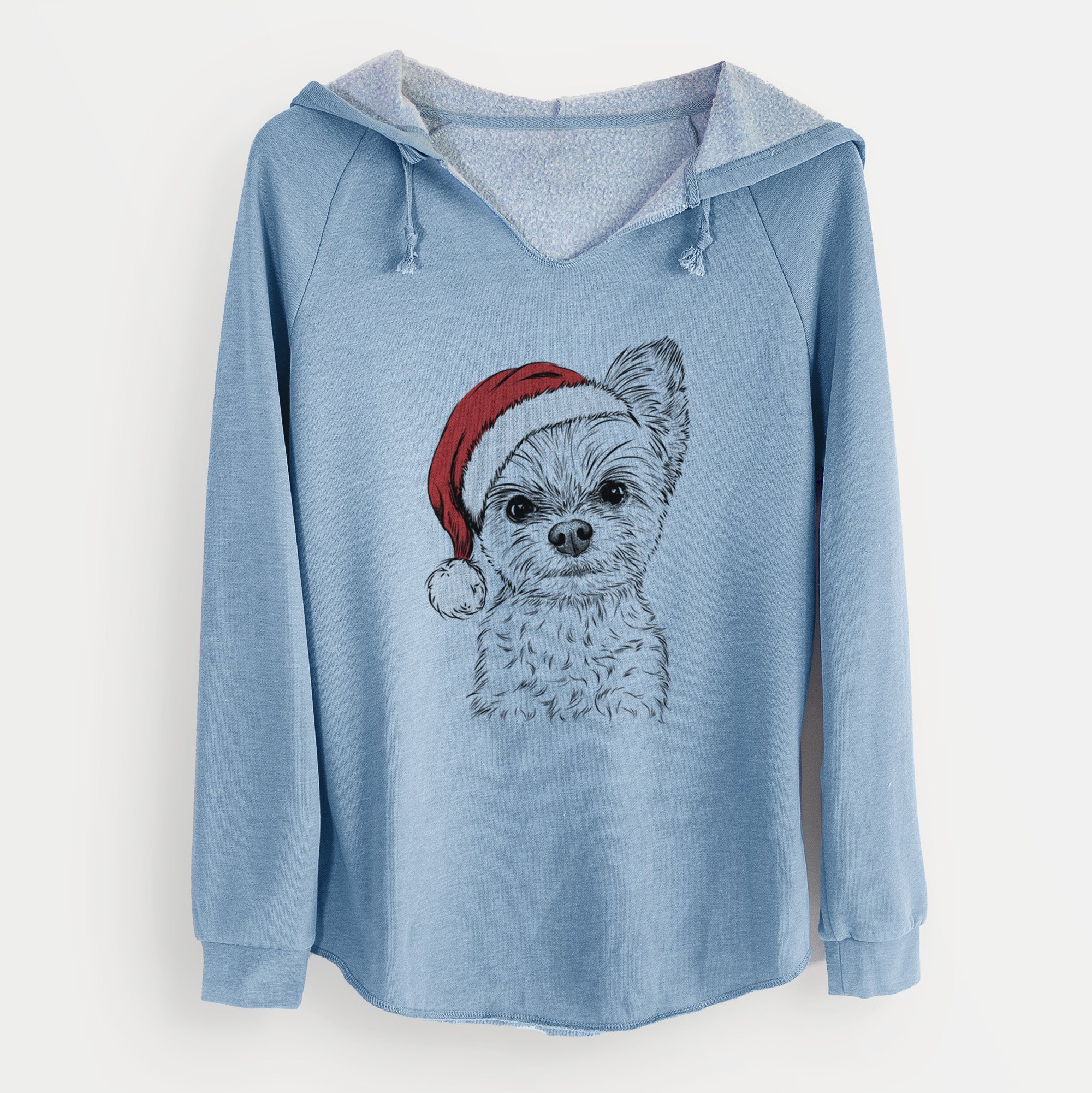 Santa Chance the Yapper the Yorkshire Terrier - Cali Wave Hooded Sweatshirt