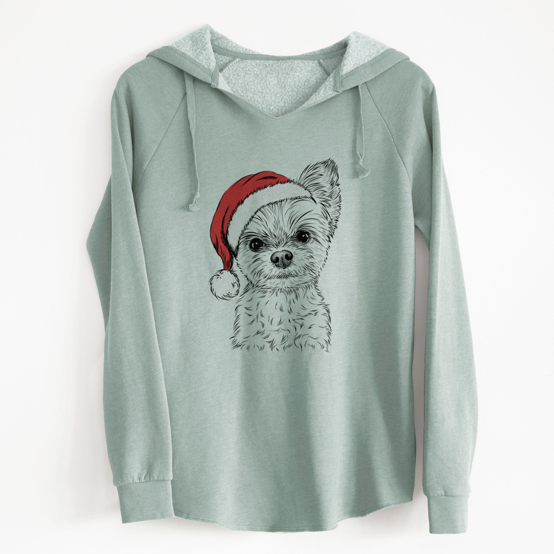 Santa Chance the Yapper the Yorkshire Terrier - Cali Wave Hooded Sweatshirt