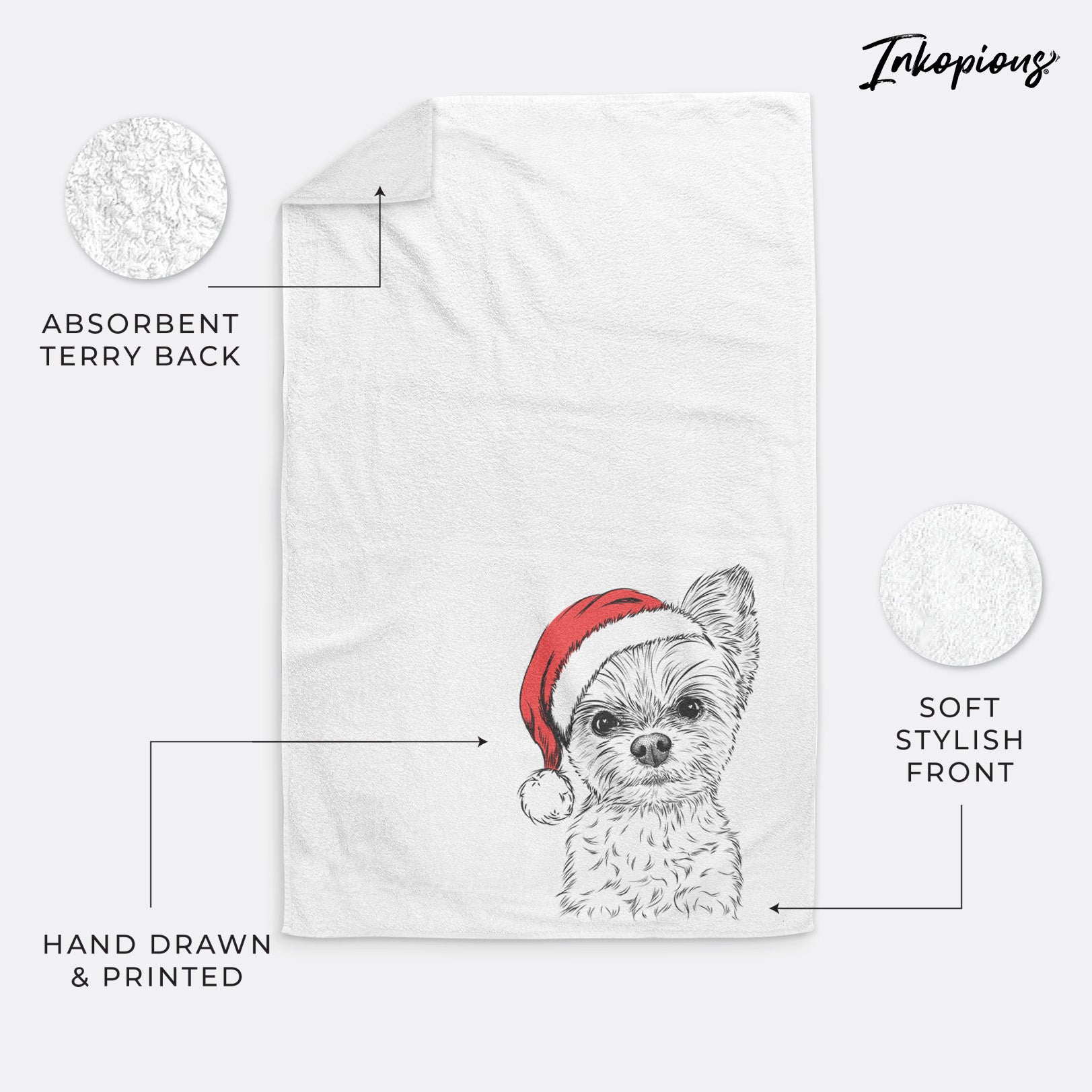 Chance the Yapper the Yorkshire Terrier Decorative Hand Towel