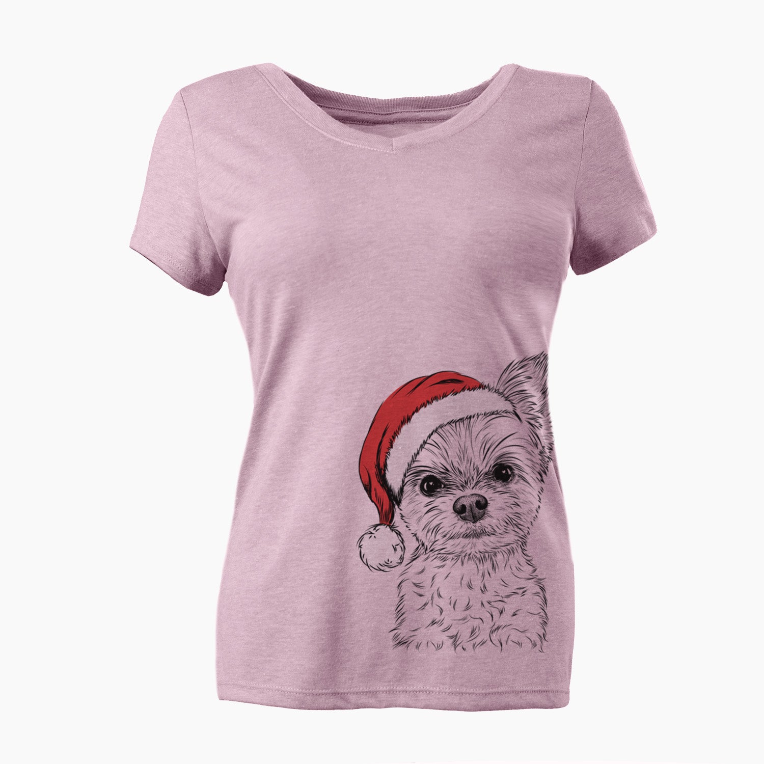 Santa Chance the Yapper the Yorkshire Terrier - Women's Perfect V-neck Shirt