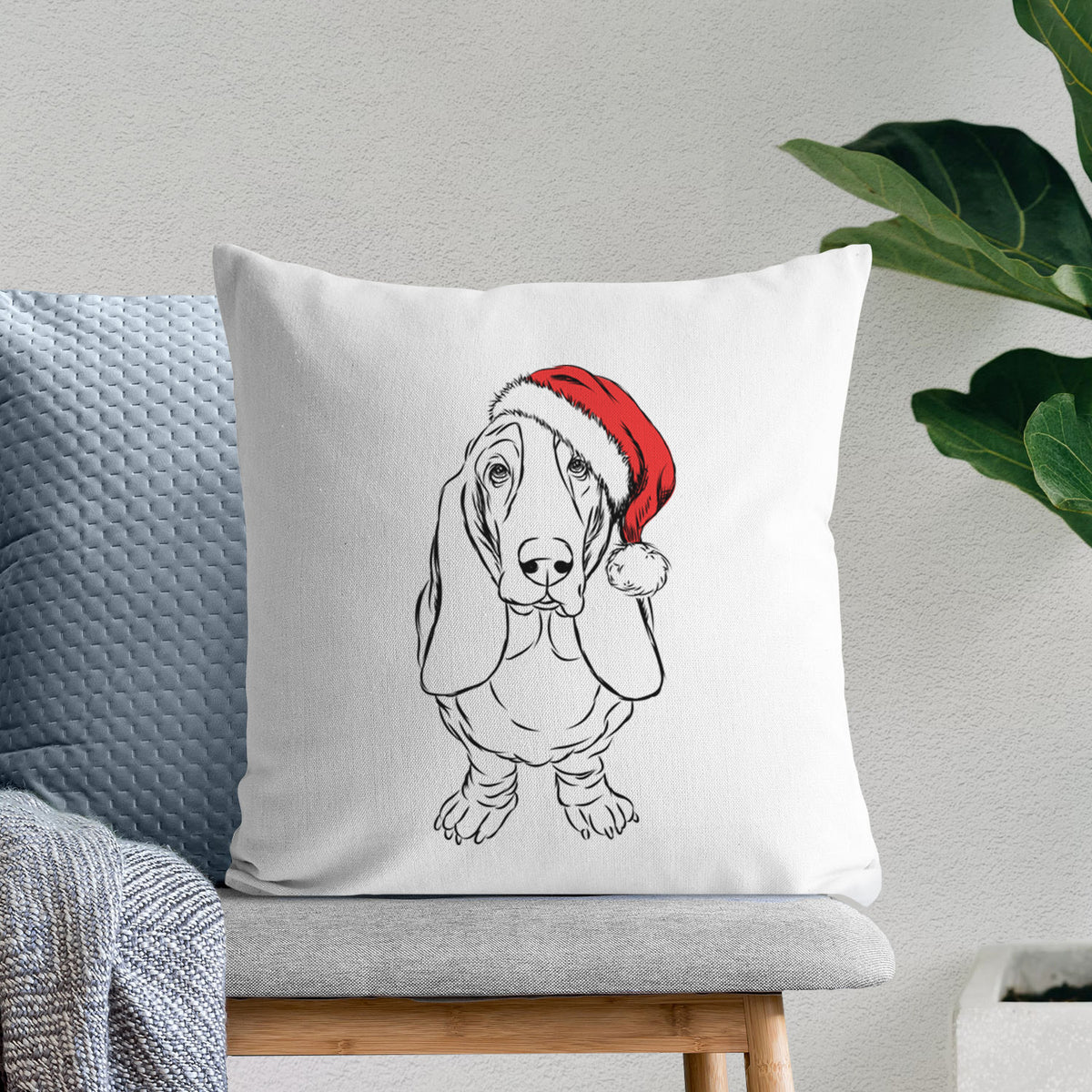 Charlie the Basset Hound - Throw Pillow Cover