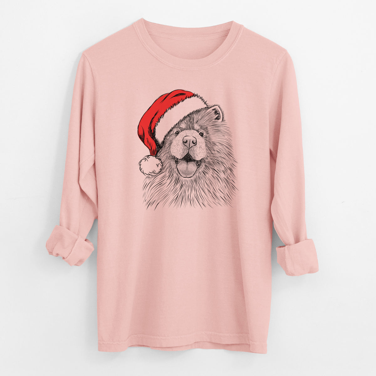 Santa Charming Charlie the Chow Chow - Men's Heavyweight 100% Cotton Long Sleeve