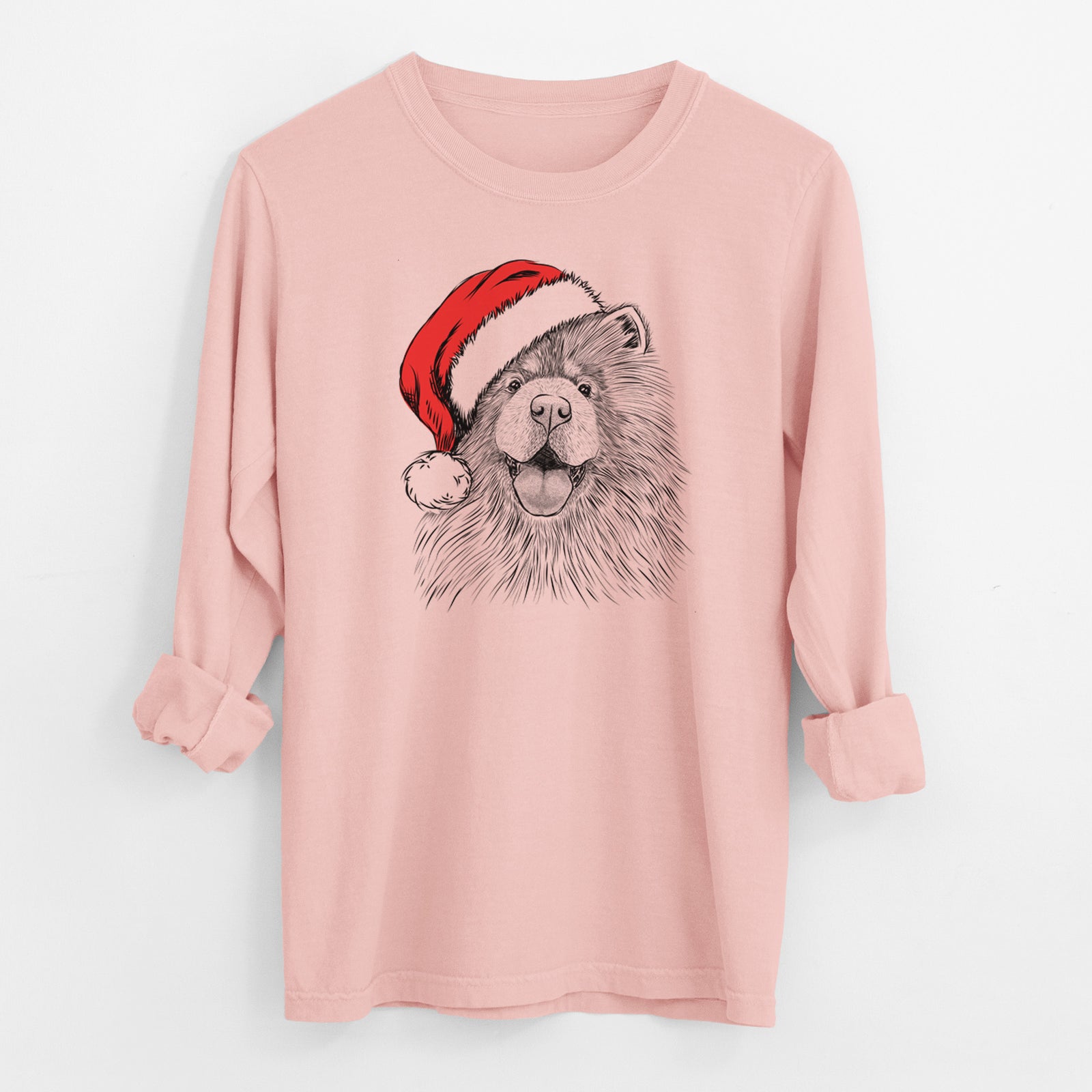 Santa Charming Charlie the Chow Chow - Men's Heavyweight 100% Cotton Long Sleeve