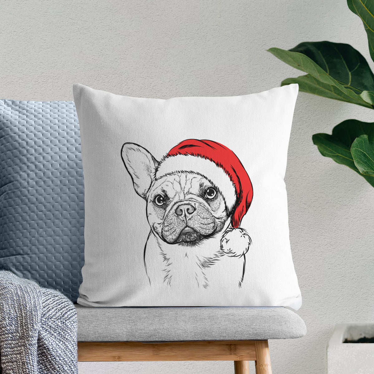 Chew Chew the French Bulldog - Throw Pillow Cover