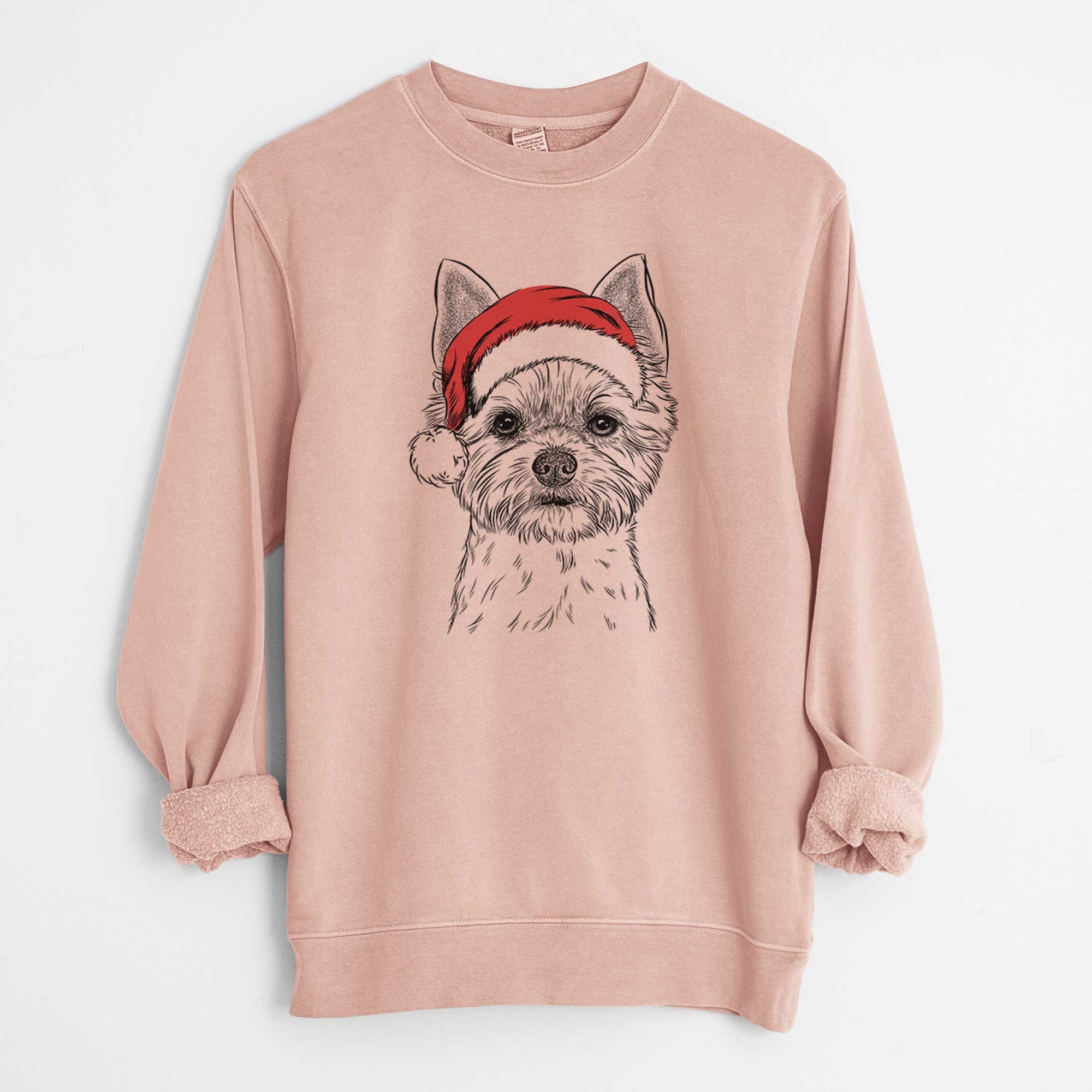 Santa Chewy the Yorkshire Terrier - Unisex Pigment Dyed Crew Sweatshirt