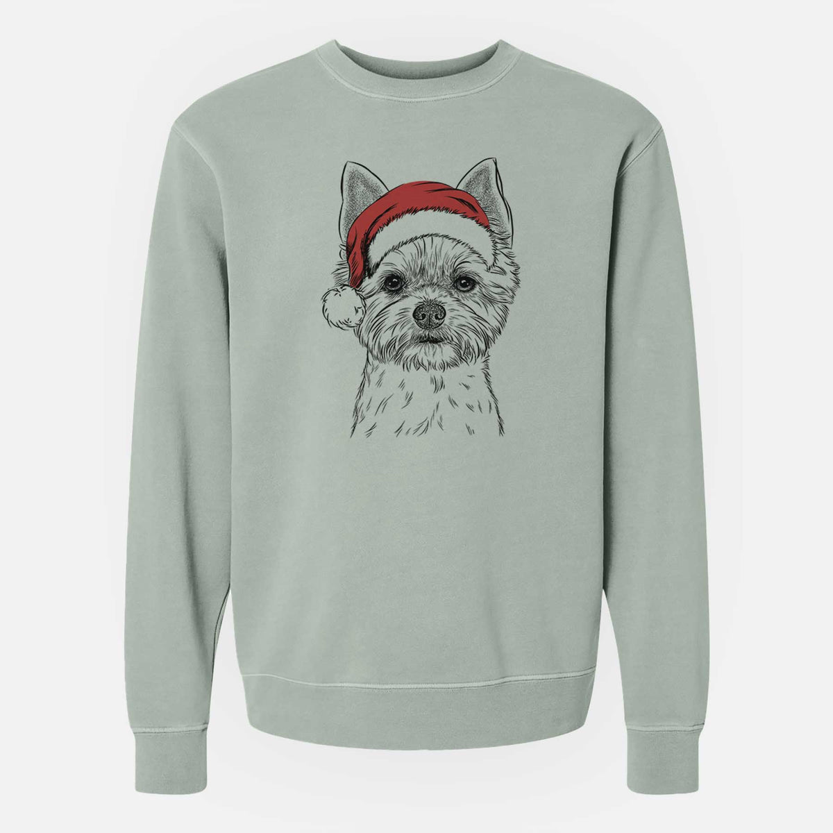 Santa Chewy the Yorkshire Terrier - Unisex Pigment Dyed Crew Sweatshirt