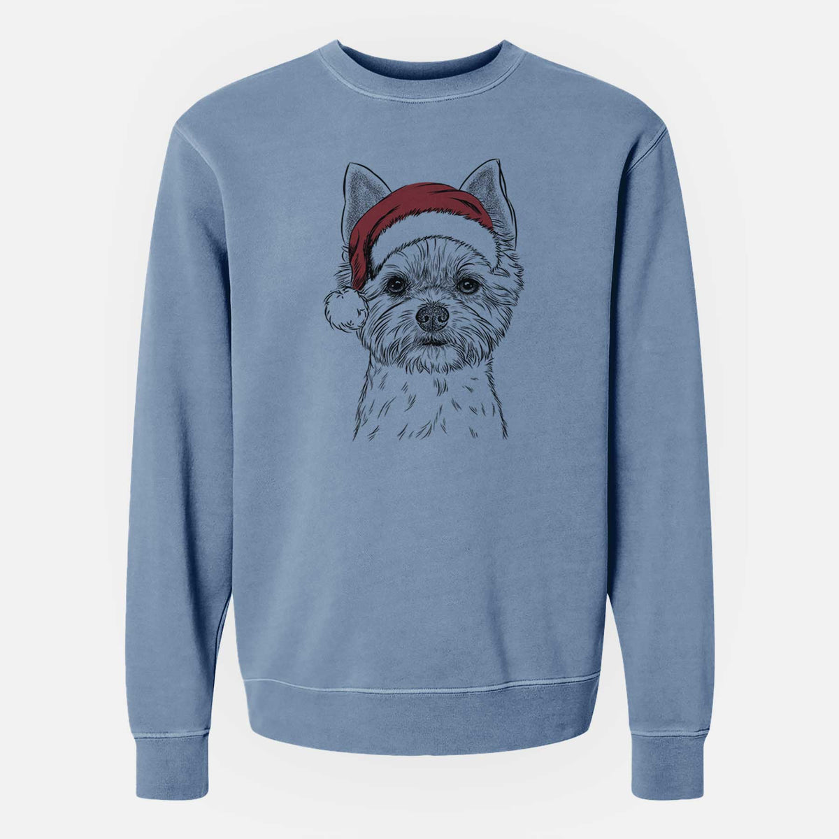 Santa Chewy the Yorkshire Terrier - Unisex Pigment Dyed Crew Sweatshirt