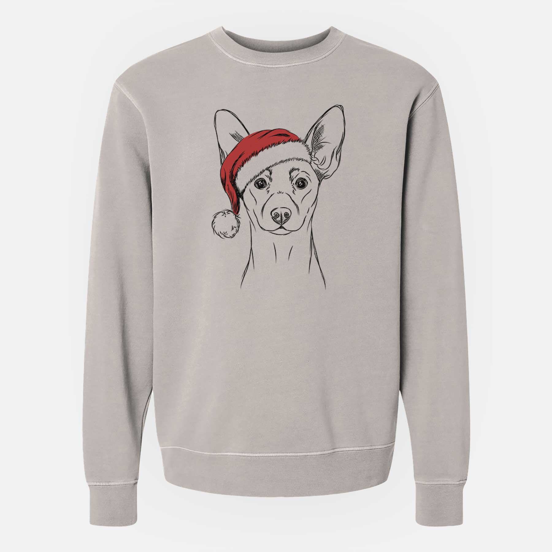 Santa Chillie the Mini Pinscher - Unisex Pigment Dyed Crew Sweatshirt