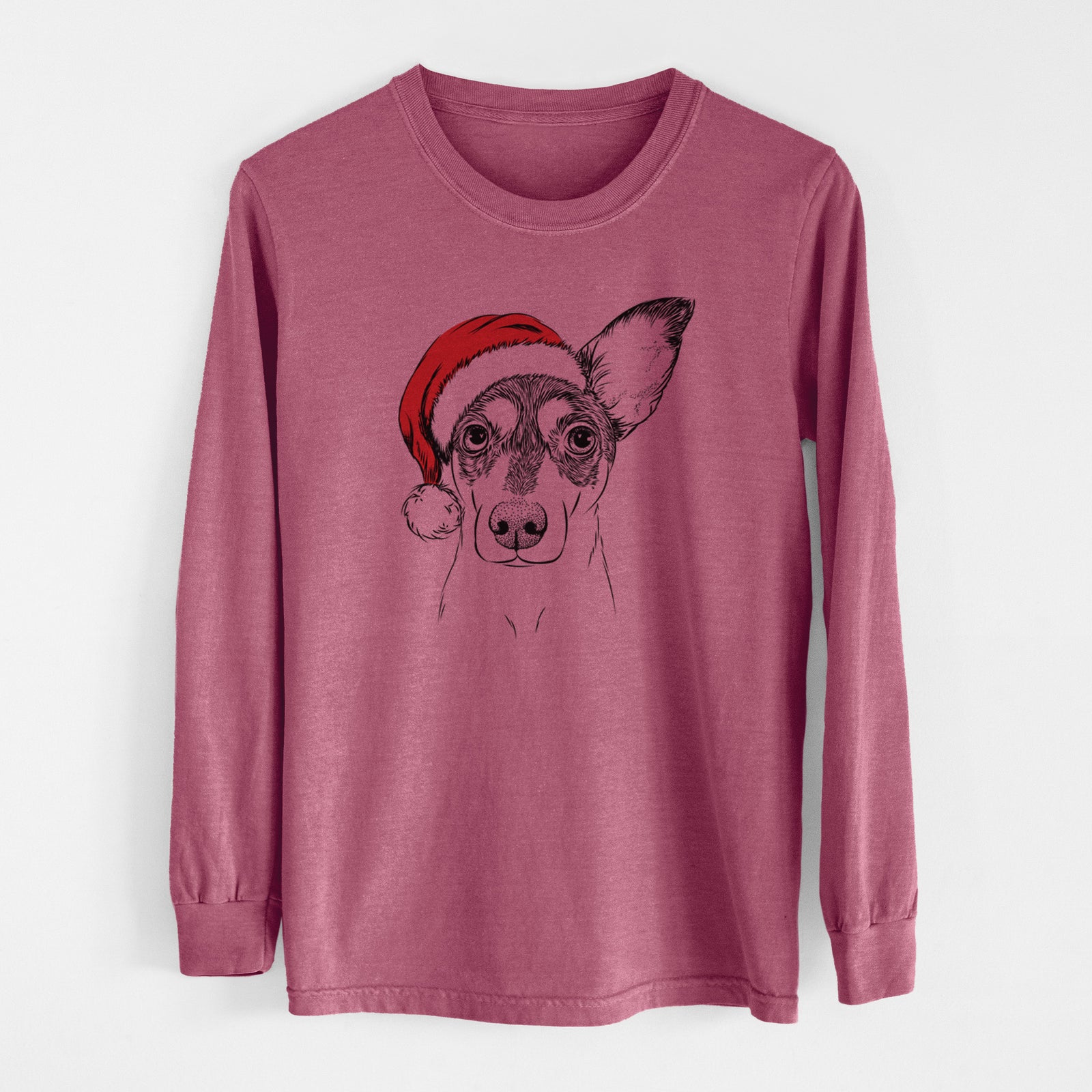 Santa Chloe the Doxie Mix - Men's Heavyweight 100% Cotton Long Sleeve