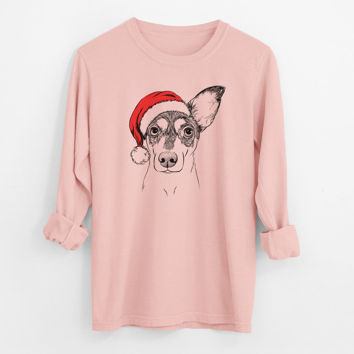Santa Chloe the Doxie Mix - Men's Heavyweight 100% Cotton Long Sleeve