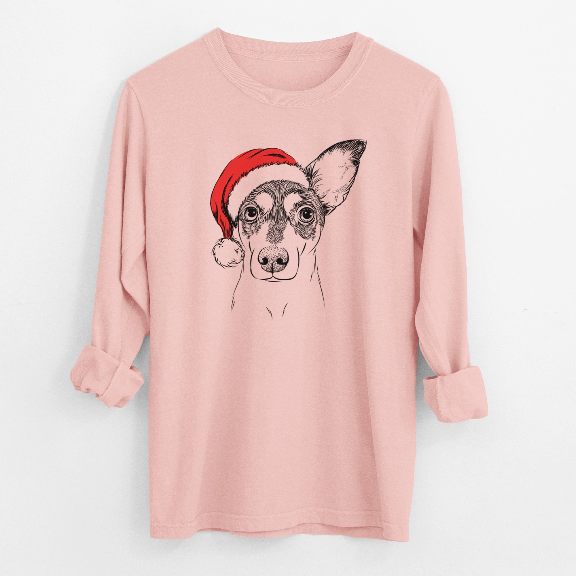 Santa Chloe the Doxie Mix - Men's Heavyweight 100% Cotton Long Sleeve