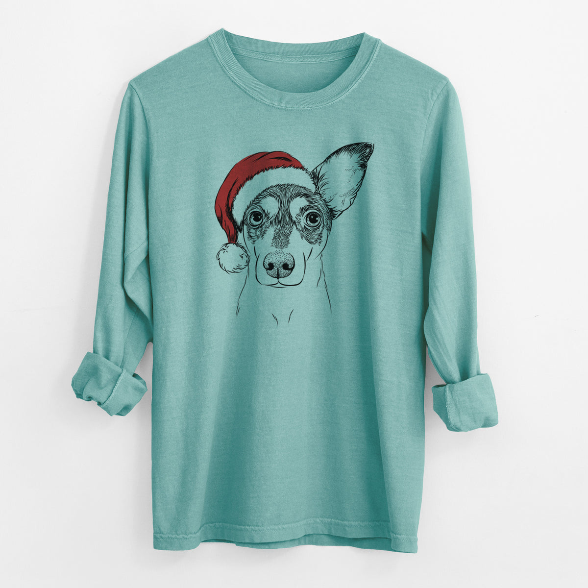 Santa Chloe the Doxie Mix - Men's Heavyweight 100% Cotton Long Sleeve