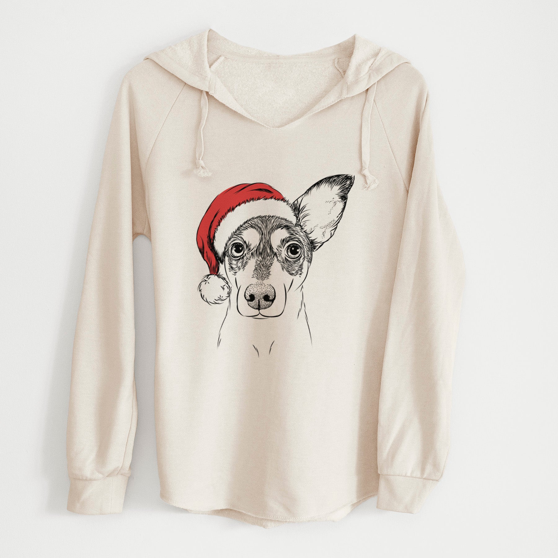 Santa Chloe the Doxie Mix - Cali Wave Hooded Sweatshirt