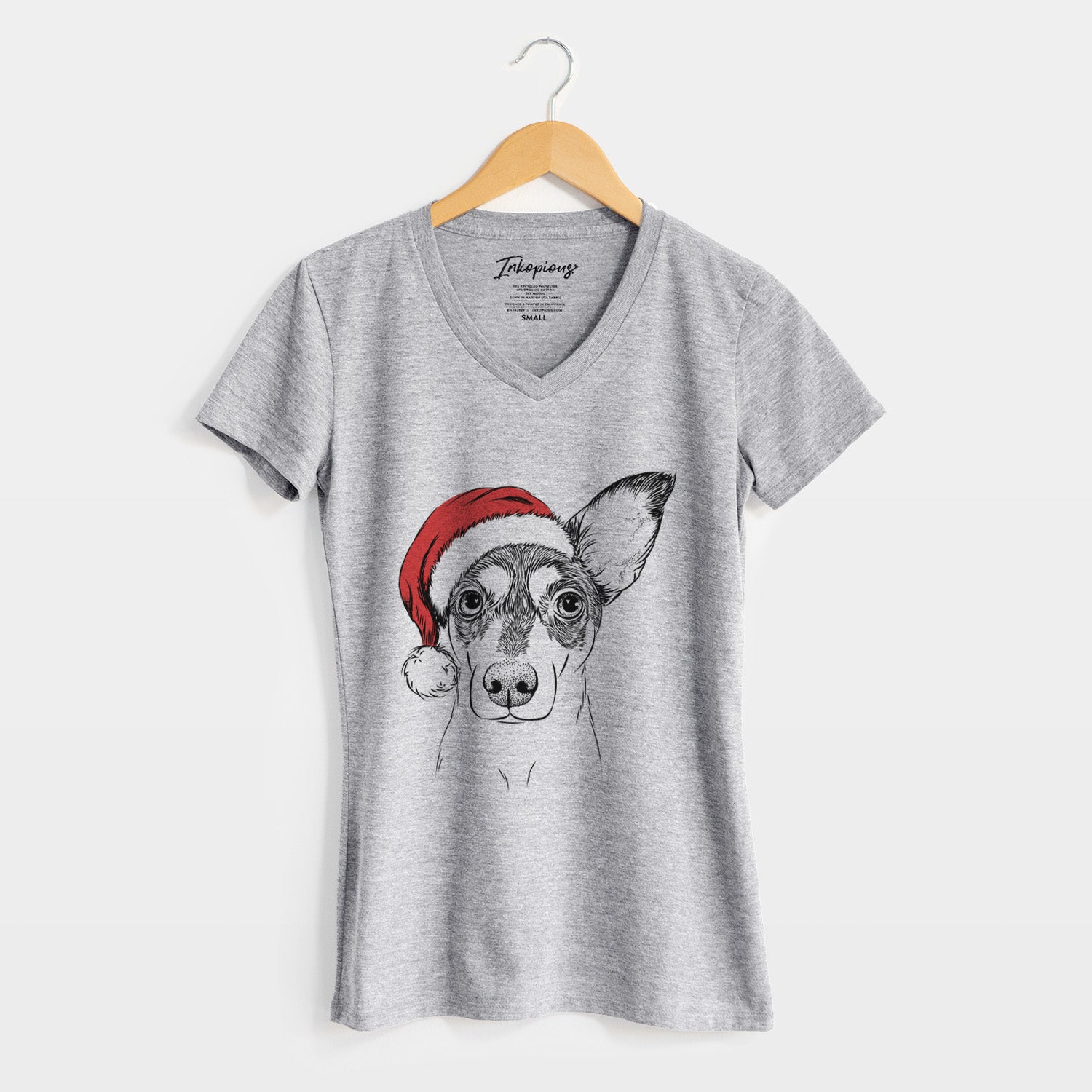 Santa Chloe the Doxie Mix - Women's Perfect V-neck Shirt