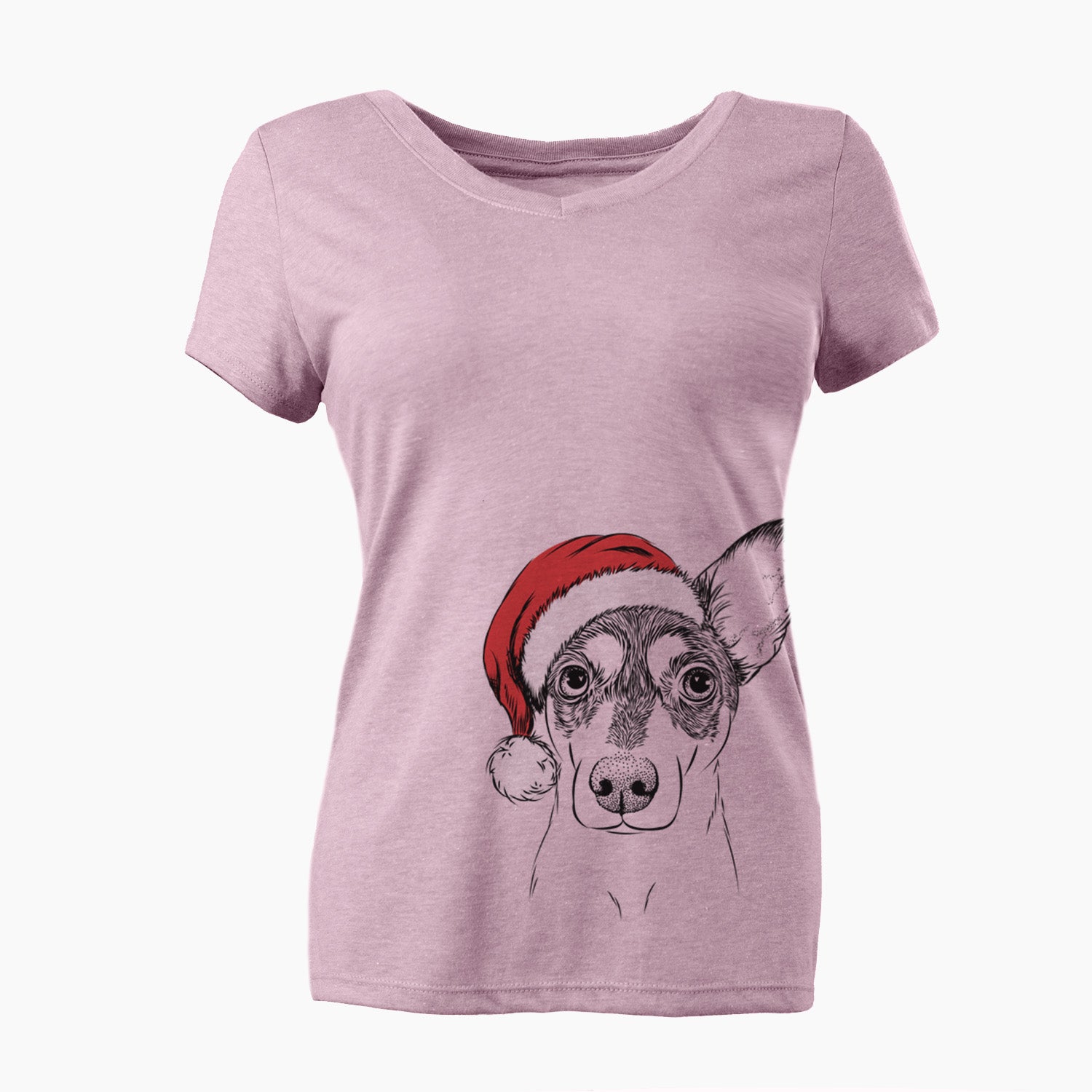 Santa Chloe the Doxie Mix - Women's Perfect V-neck Shirt