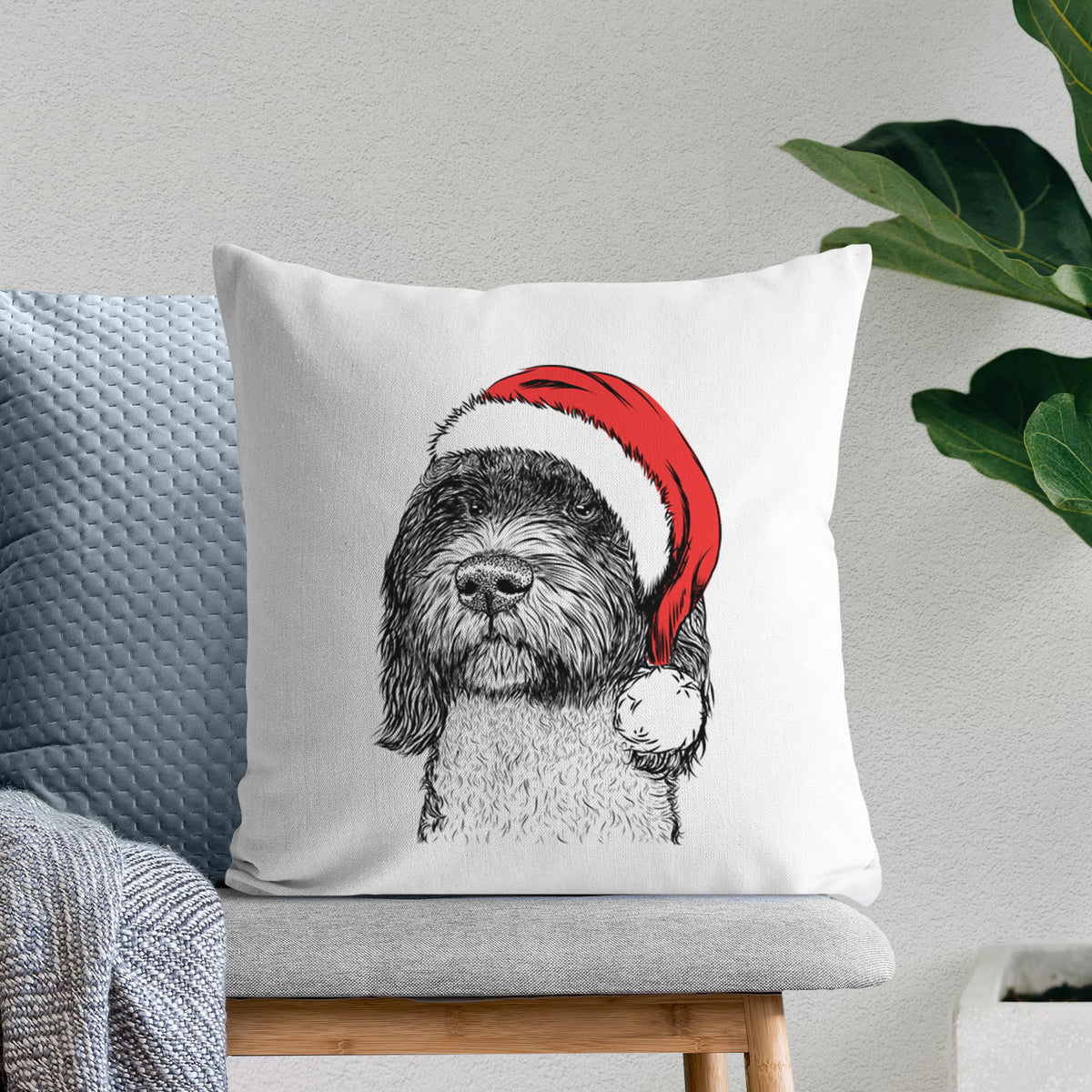 Chris the Portuguese Water Dog - Throw Pillow Cover