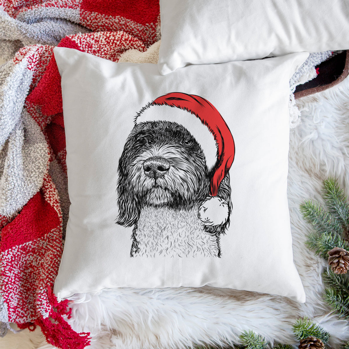 Chris the Portuguese Water Dog - Throw Pillow Cover