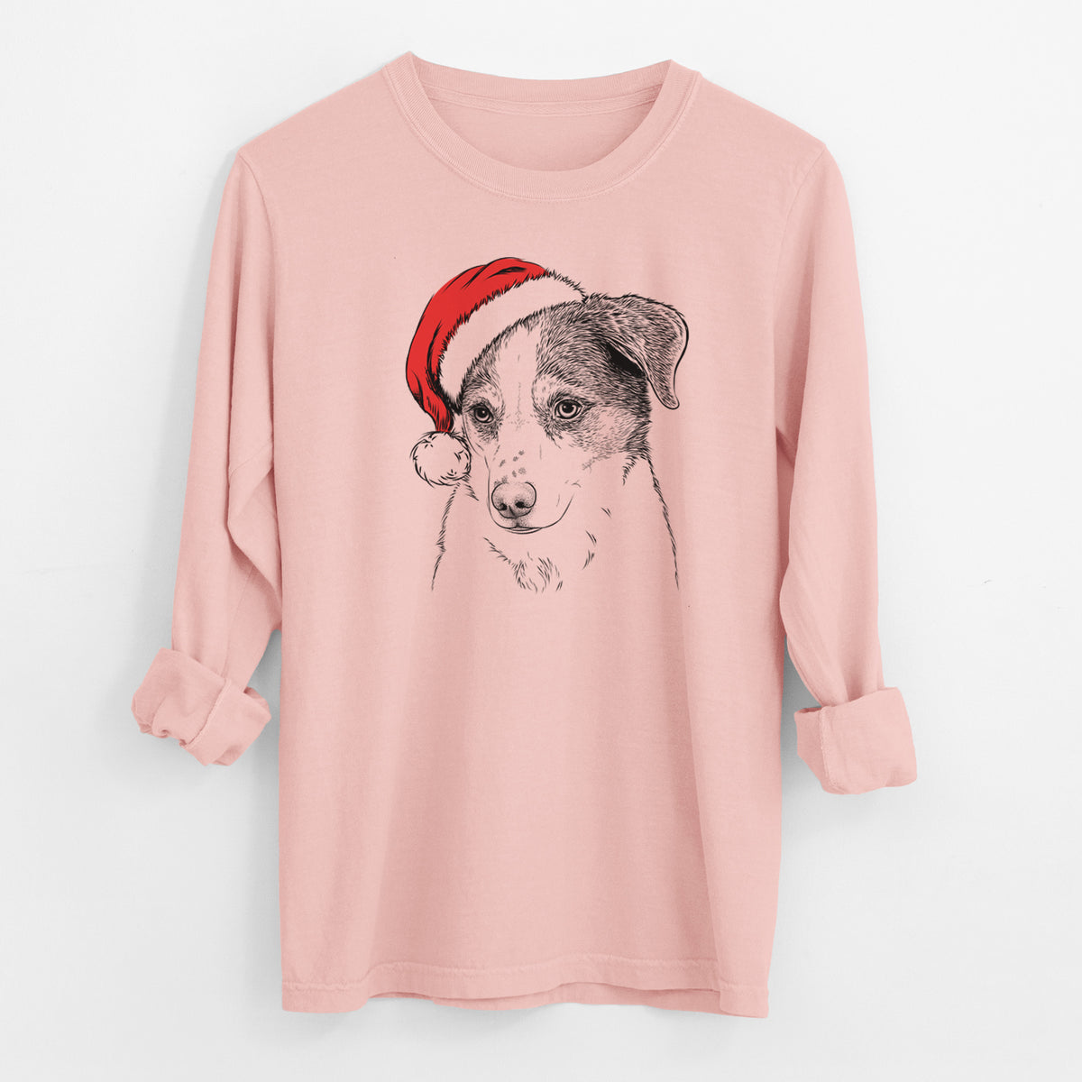 Santa Coco the Beagle Mix - Men's Heavyweight 100% Cotton Long Sleeve