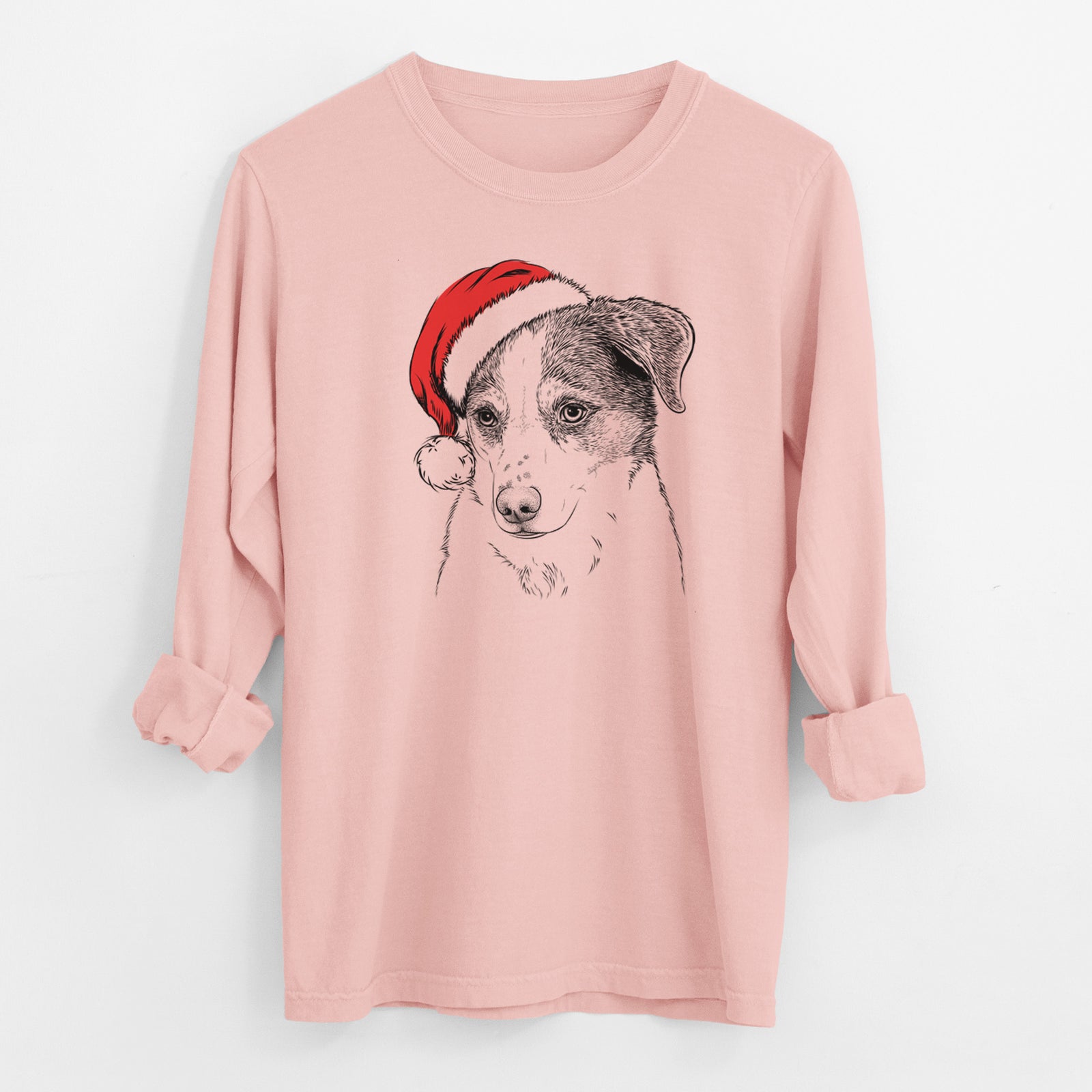 Santa Coco the Beagle Mix - Men's Heavyweight 100% Cotton Long Sleeve