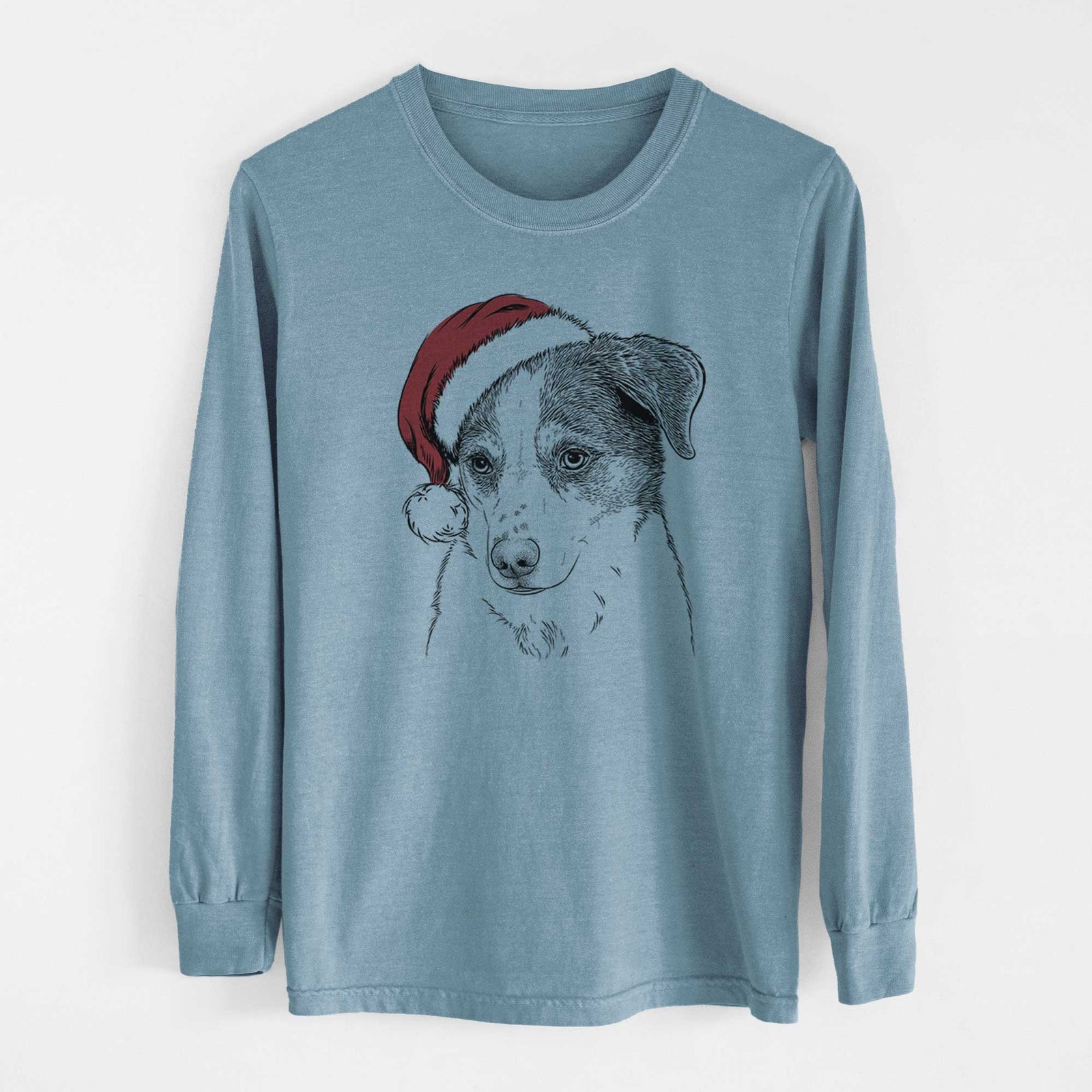 Santa Coco the Beagle Mix - Men's Heavyweight 100% Cotton Long Sleeve