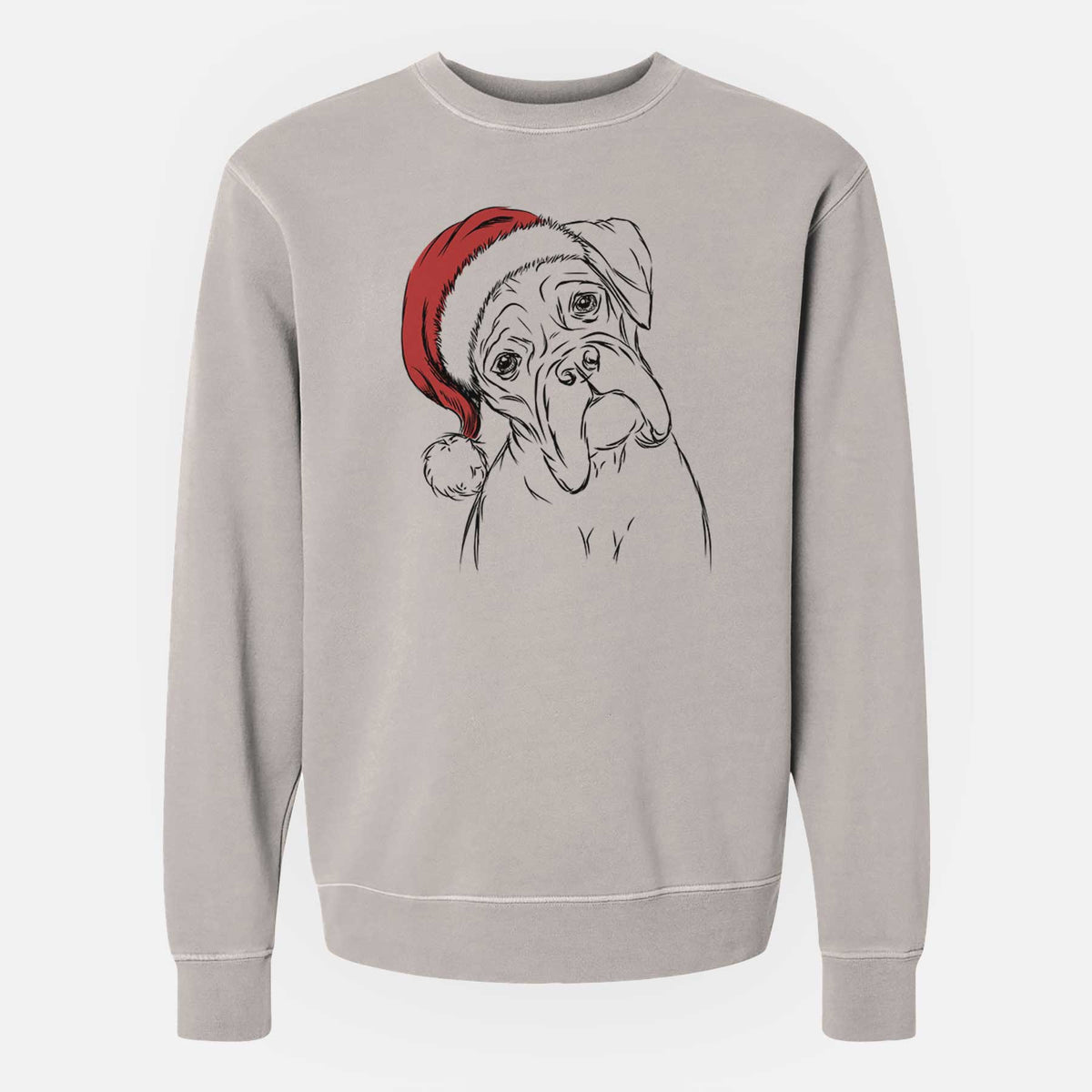 Santa Cooper the Boxer - Unisex Pigment Dyed Crew Sweatshirt