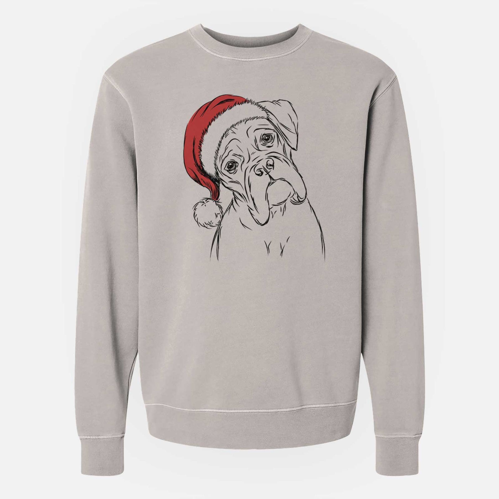 Santa Cooper the Boxer - Unisex Pigment Dyed Crew Sweatshirt