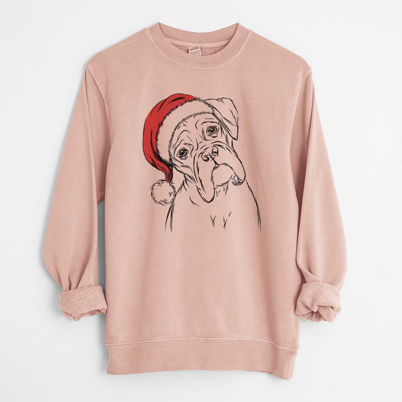 Santa Cooper the Boxer - Unisex Pigment Dyed Crew Sweatshirt