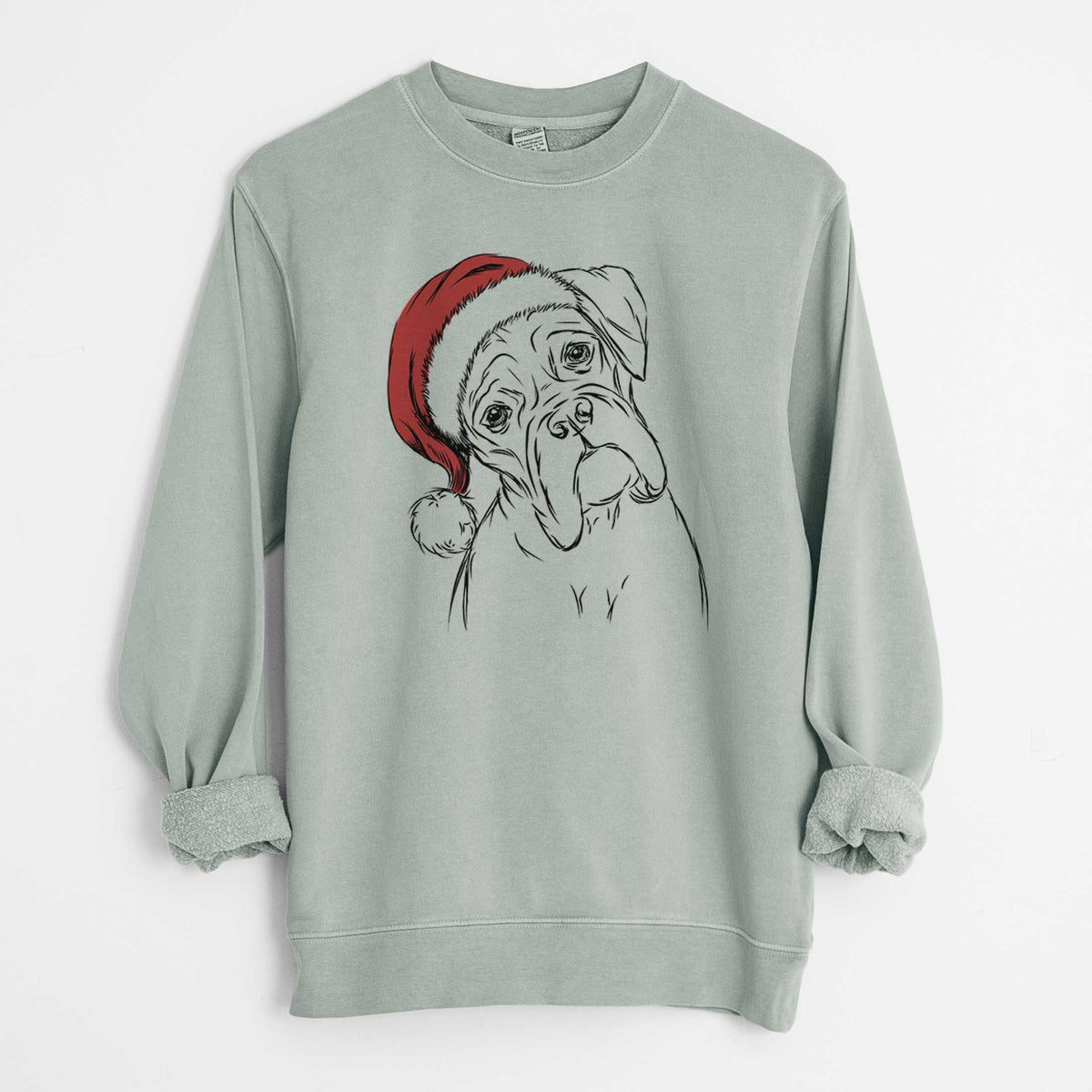 Santa Cooper the Boxer - Unisex Pigment Dyed Crew Sweatshirt