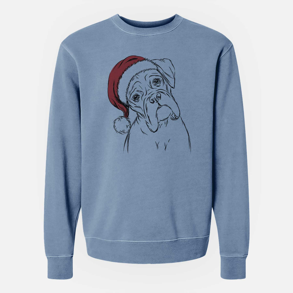 Santa Cooper the Boxer - Unisex Pigment Dyed Crew Sweatshirt