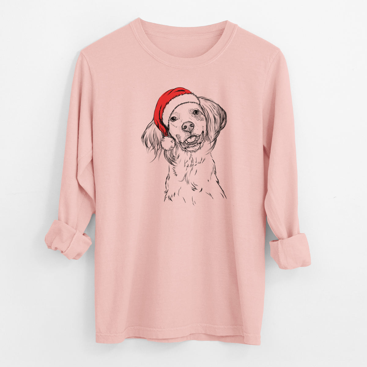 Santa Cooper the English Setter - Men's Heavyweight 100% Cotton Long Sleeve