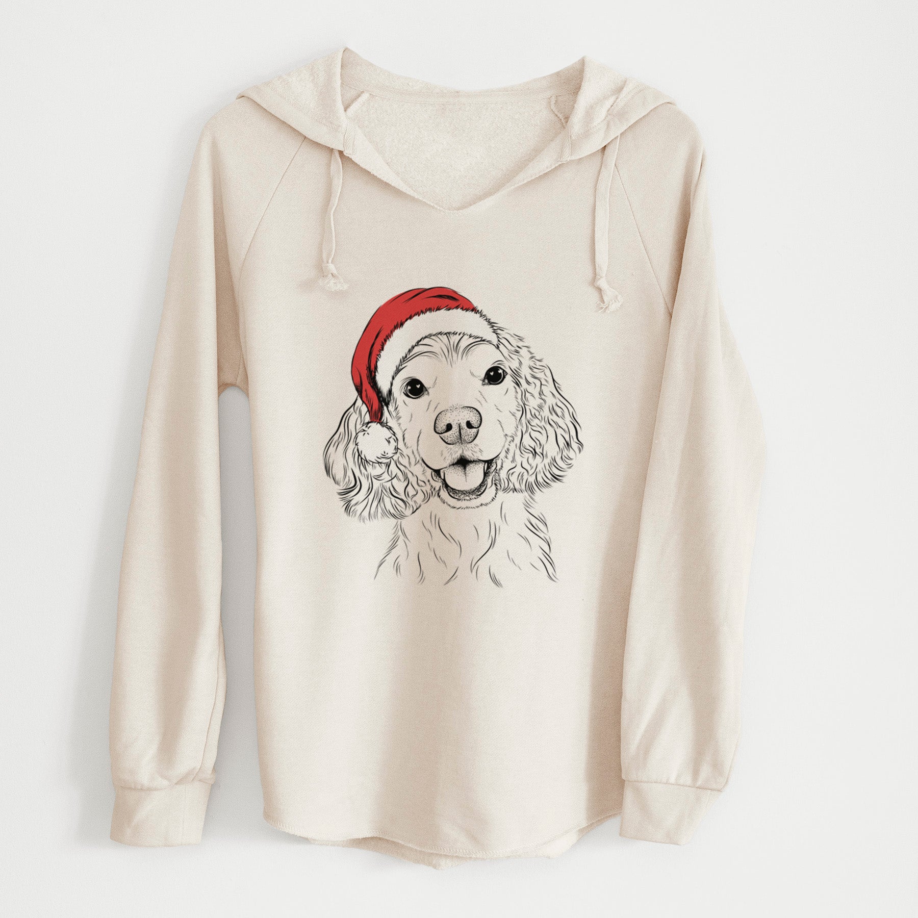 Santa Cricket the American Cocker Spaniel - Cali Wave Hooded Sweatshirt