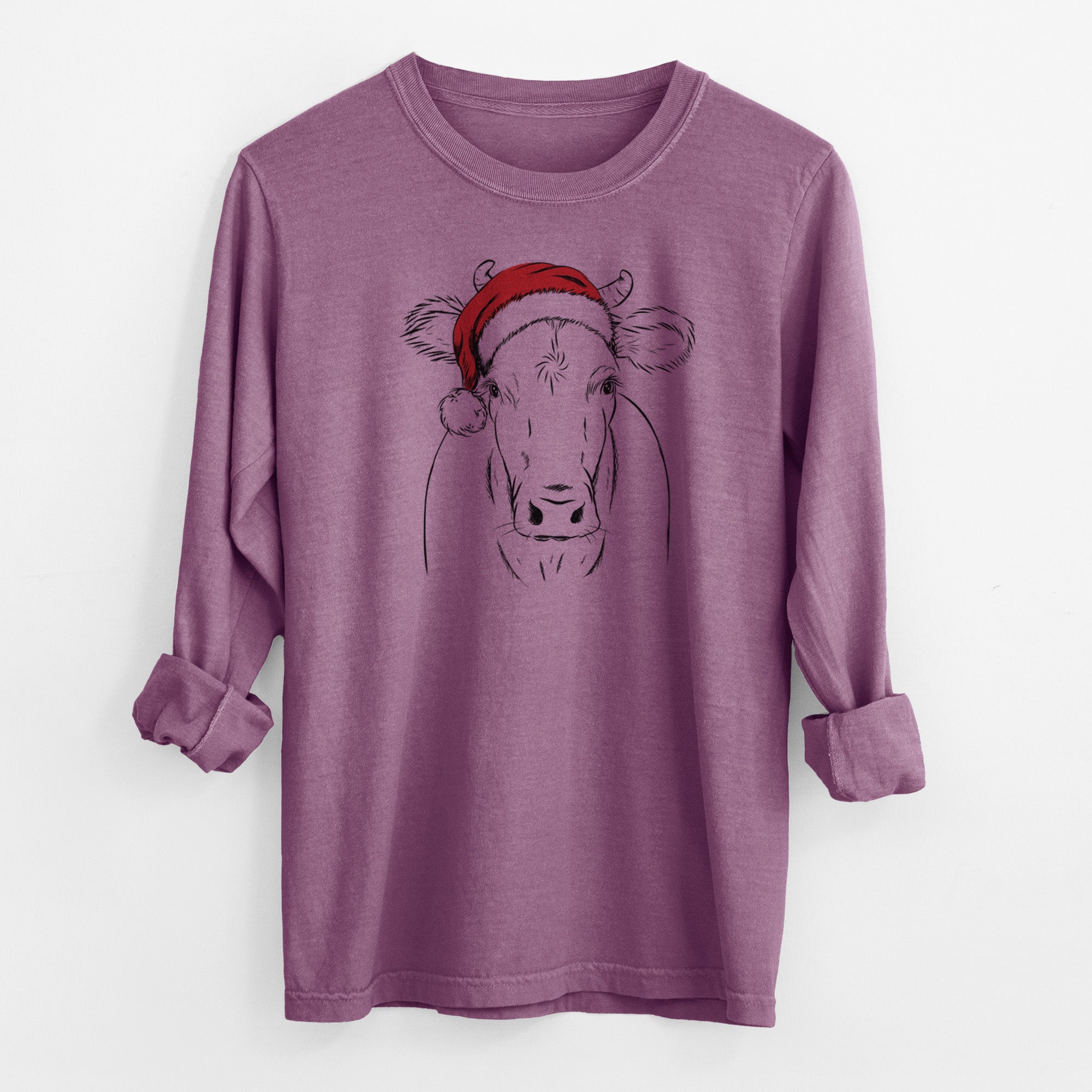 Santa Cruz the Cow - Men's Heavyweight 100% Cotton Long Sleeve