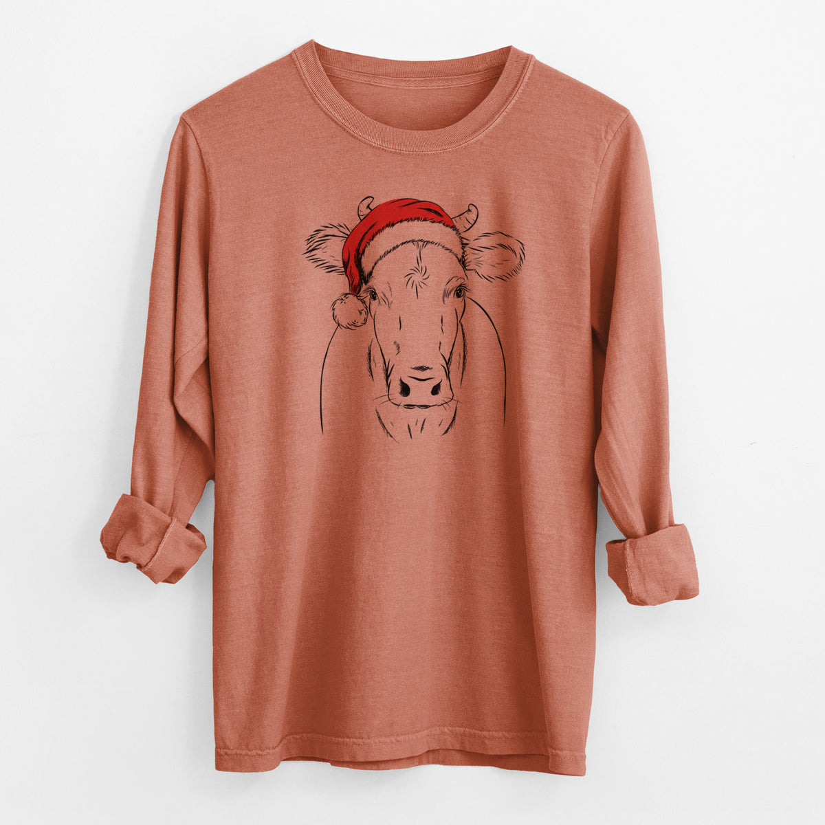 Santa Cruz the Cow - Men's Heavyweight 100% Cotton Long Sleeve