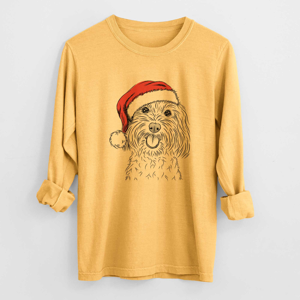 Santa Cuddles the Coton de Tulear - Men's Heavyweight 100% Cotton Long Sleeve
