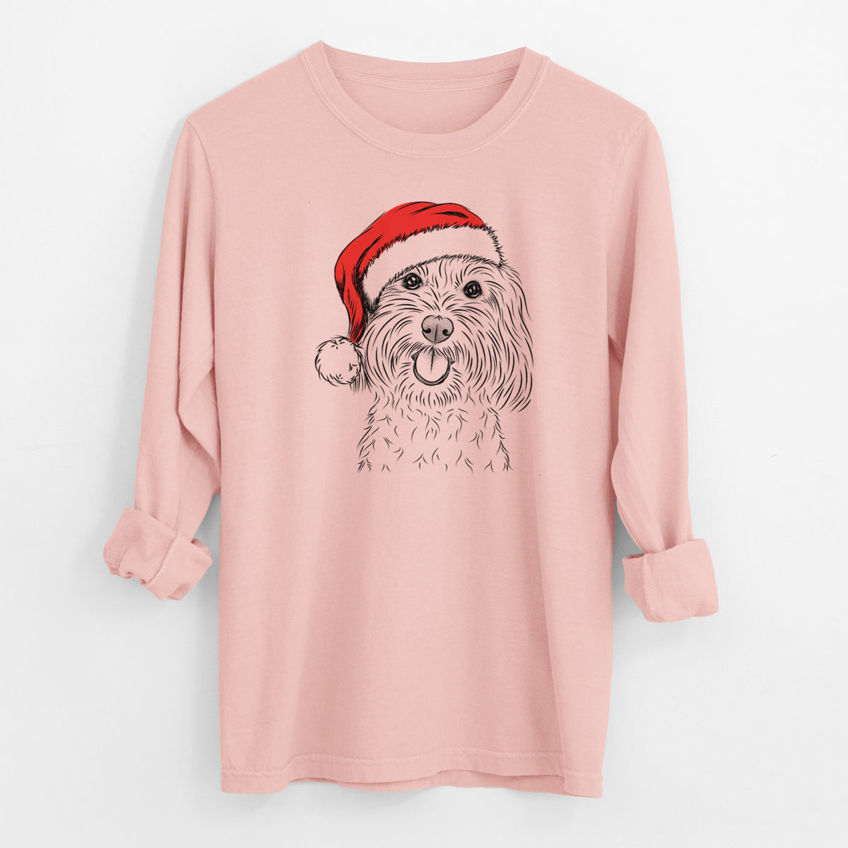 Santa Cuddles the Coton de Tulear - Men's Heavyweight 100% Cotton Long Sleeve