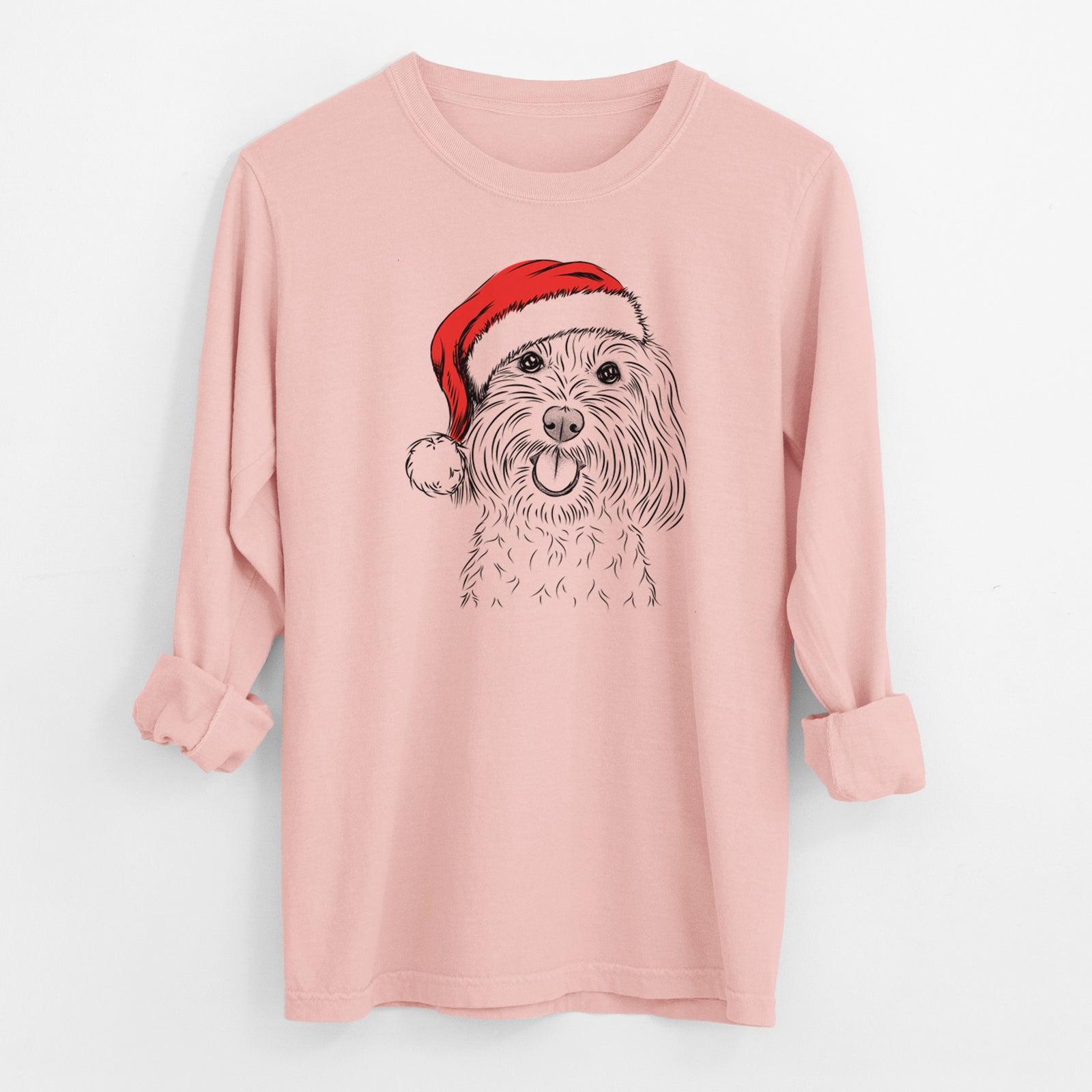 Santa Cuddles the Coton de Tulear - Men's Heavyweight 100% Cotton Long Sleeve