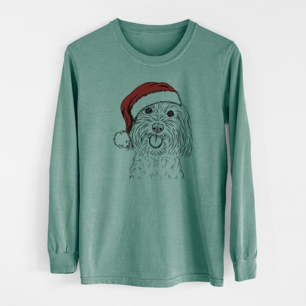 Santa Cuddles the Coton de Tulear - Men's Heavyweight 100% Cotton Long Sleeve