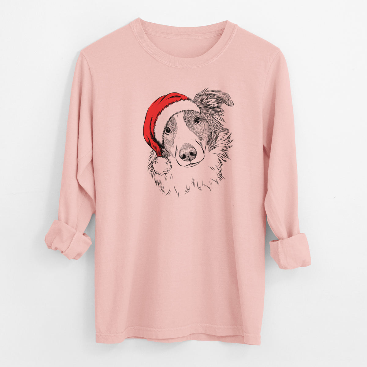 Santa Cyclone the Australian Shepherd - Men's Heavyweight 100% Cotton Long Sleeve