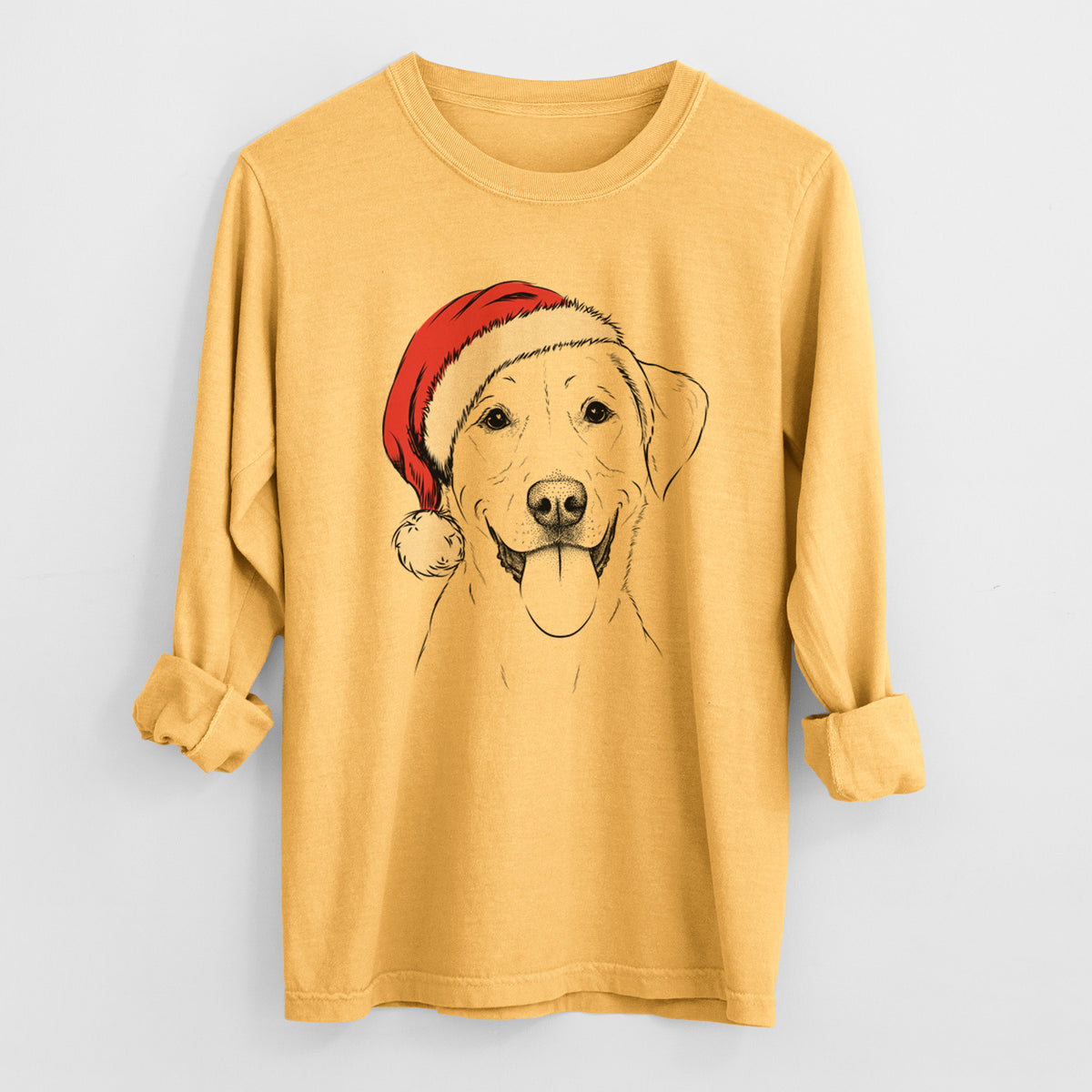 Santa Daisy the Labrador Retriever - Men's Heavyweight 100% Cotton Long Sleeve