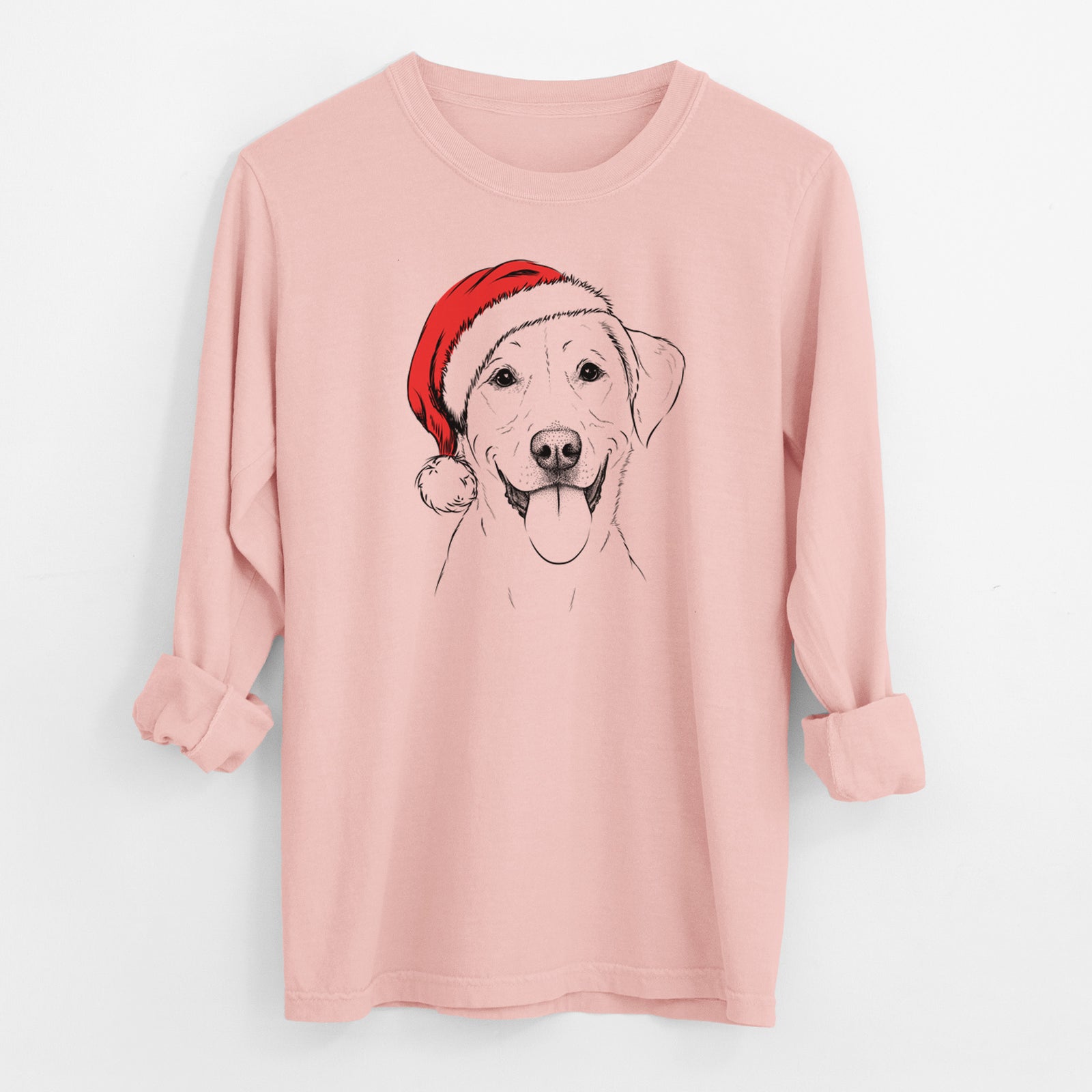 Santa Daisy the Labrador Retriever - Men's Heavyweight 100% Cotton Long Sleeve