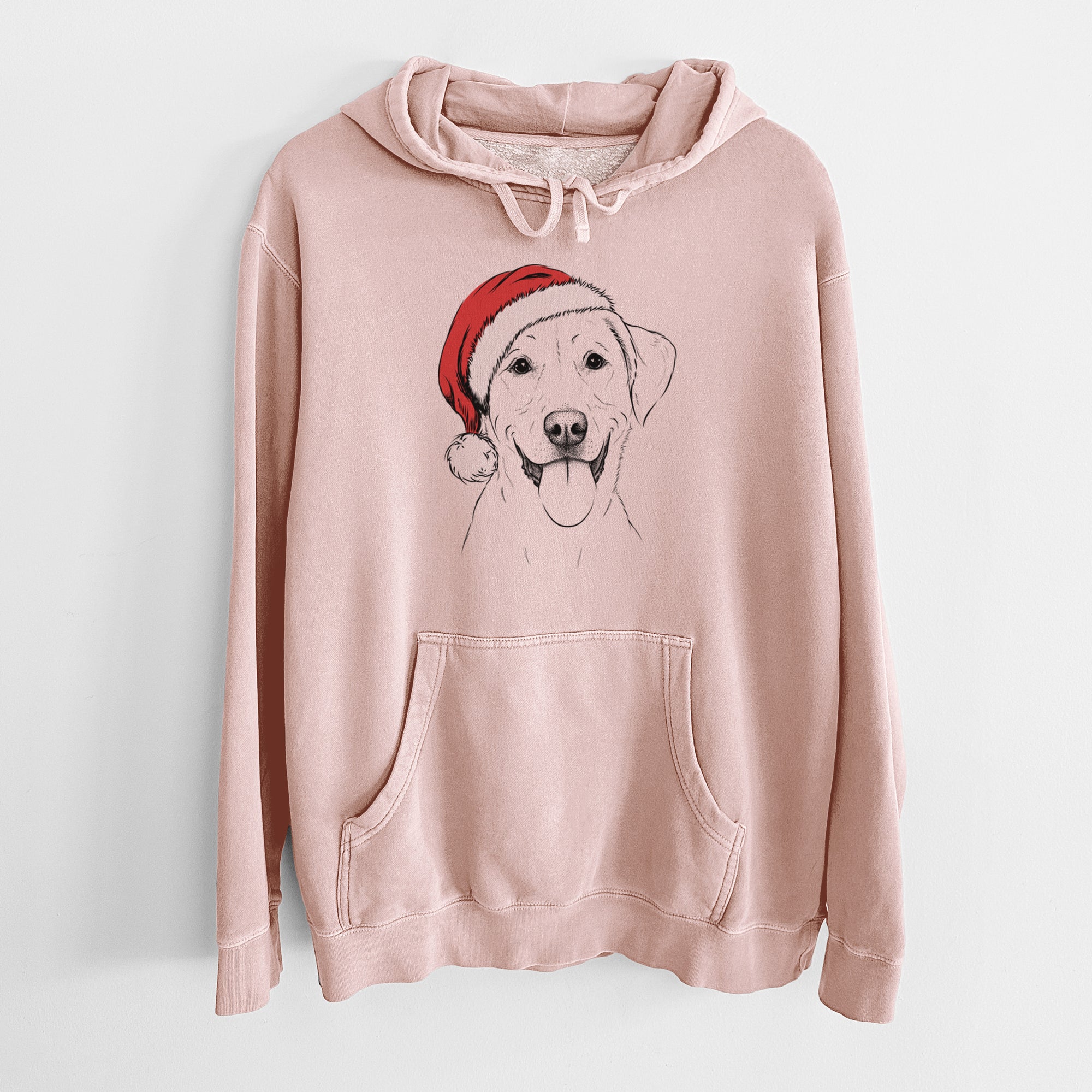 Santa Hat Daisy the Labrador Retriever - Unisex Pigment Dyed Hoodie