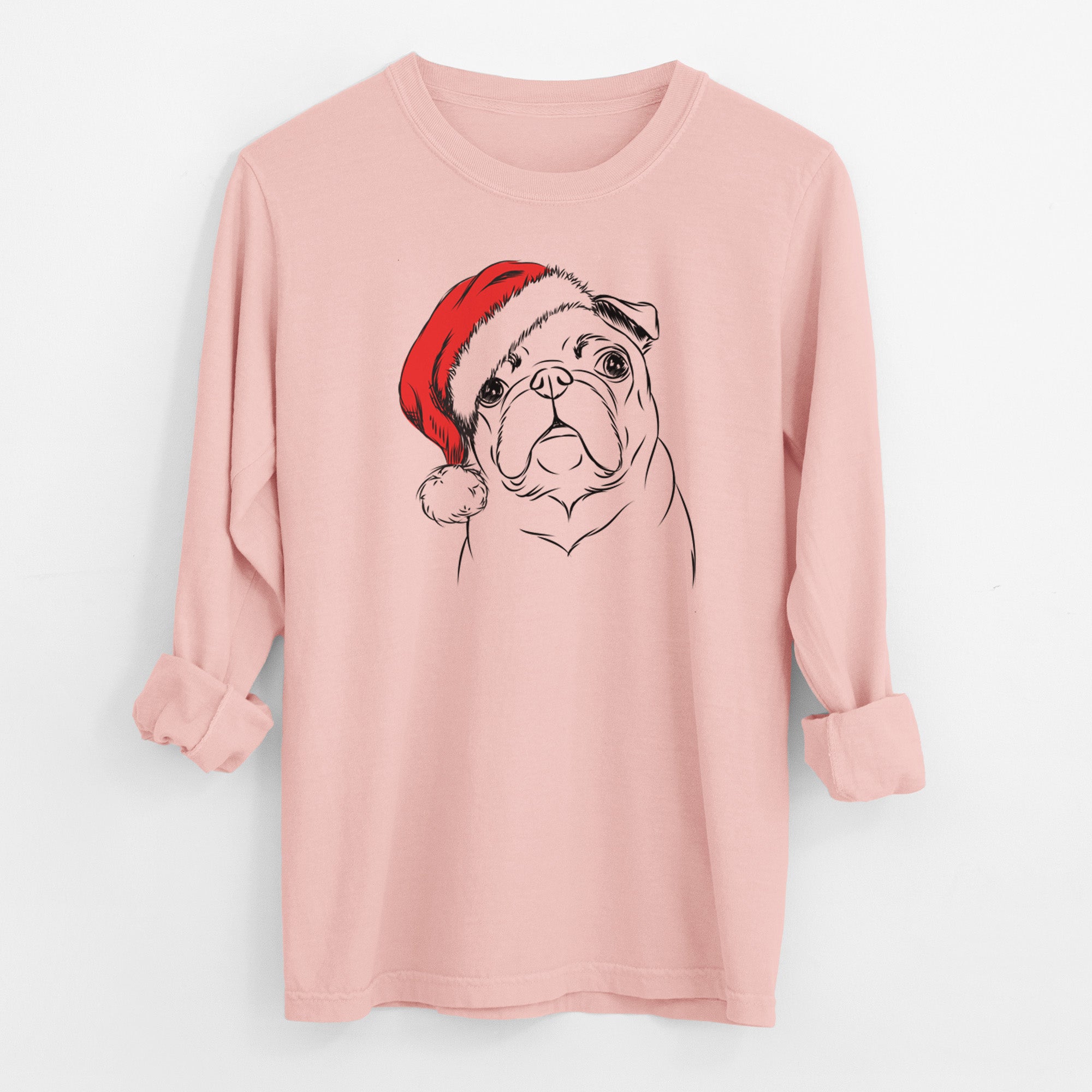 Santa Darling Chloe the Pug - Men's Heavyweight 100% Cotton Long Sleeve