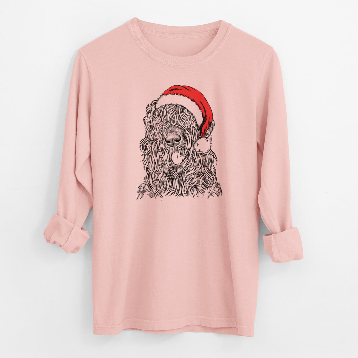 Santa Darryl the Black Russian Terrier - Men's Heavyweight 100% Cotton Long Sleeve