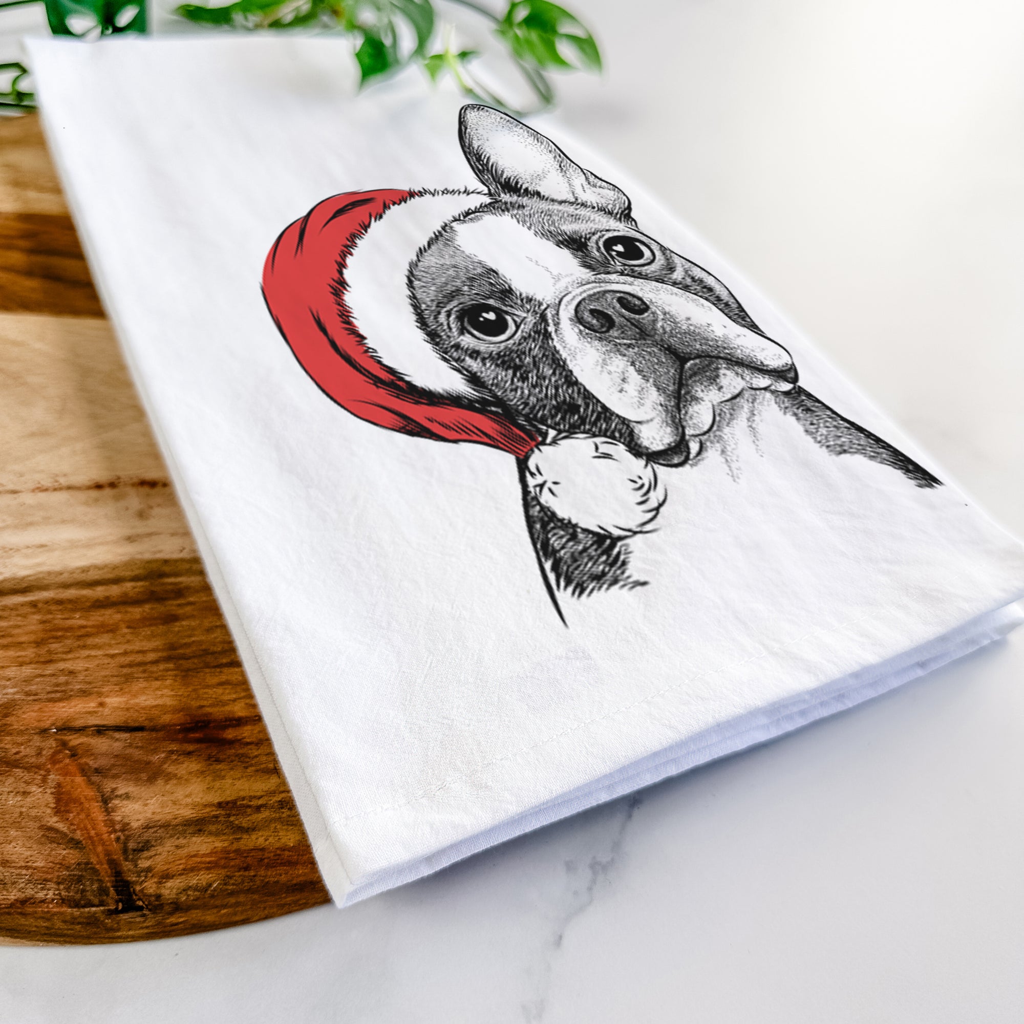 Dee Dee the Boston Terrier Tea Towel