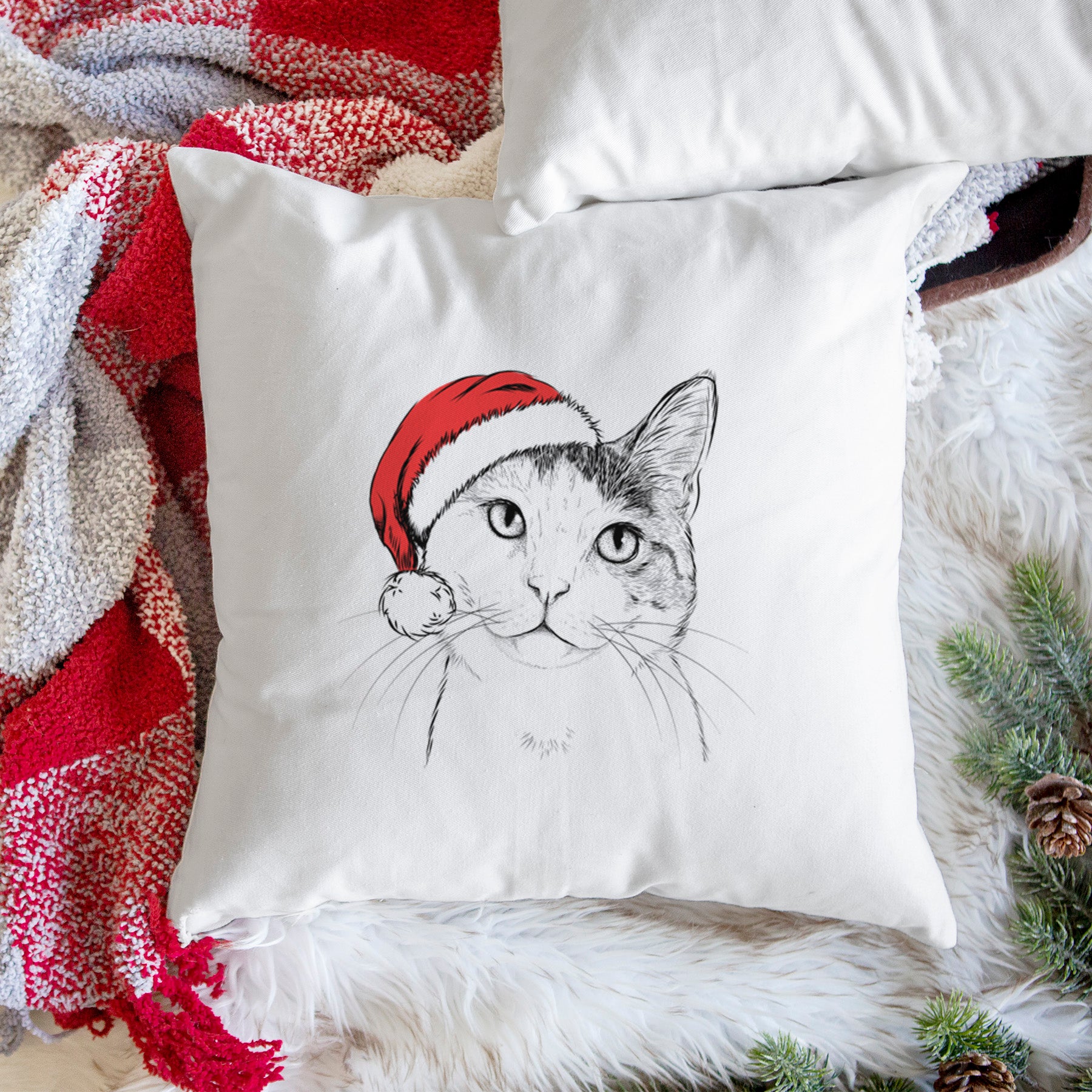 Denver the Calico Cat - Throw Pillow Cover