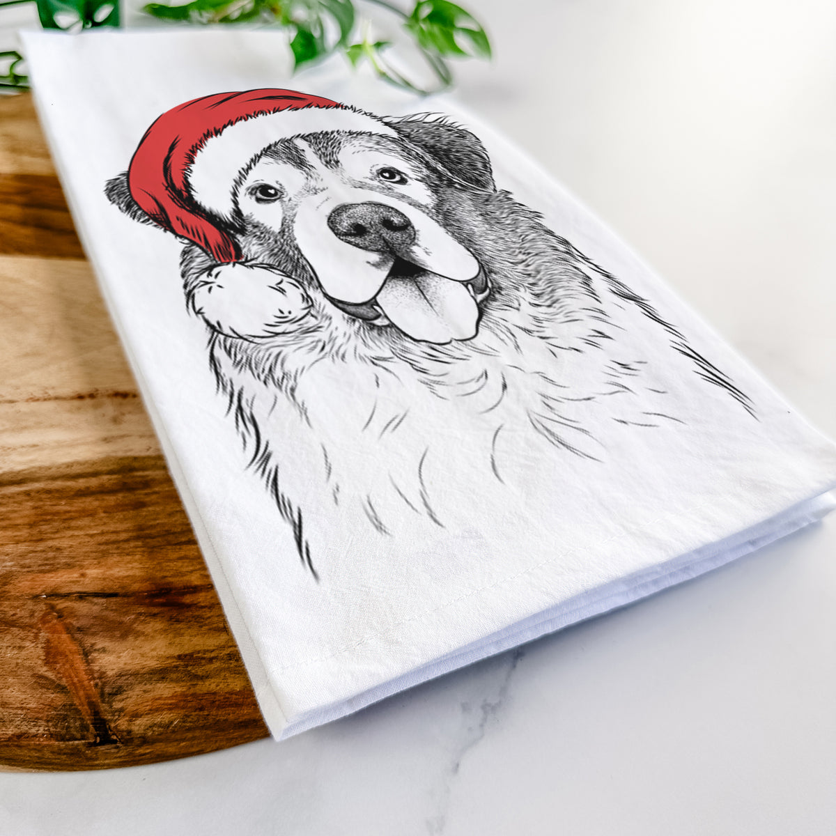 Dilly the Saint Bernard Tea Towel