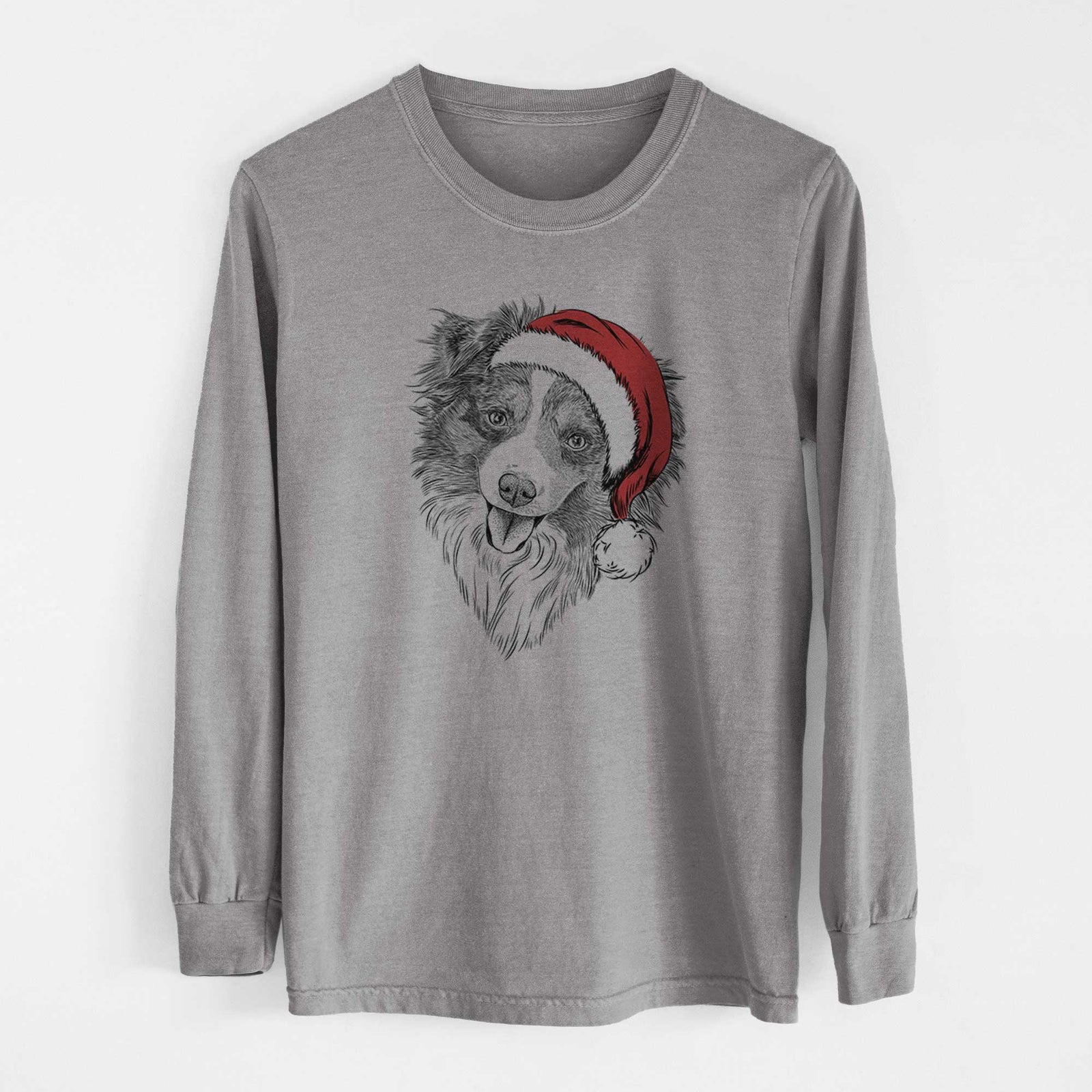 Santa Doc the Mini Aussie - Men's Heavyweight 100% Cotton Long Sleeve