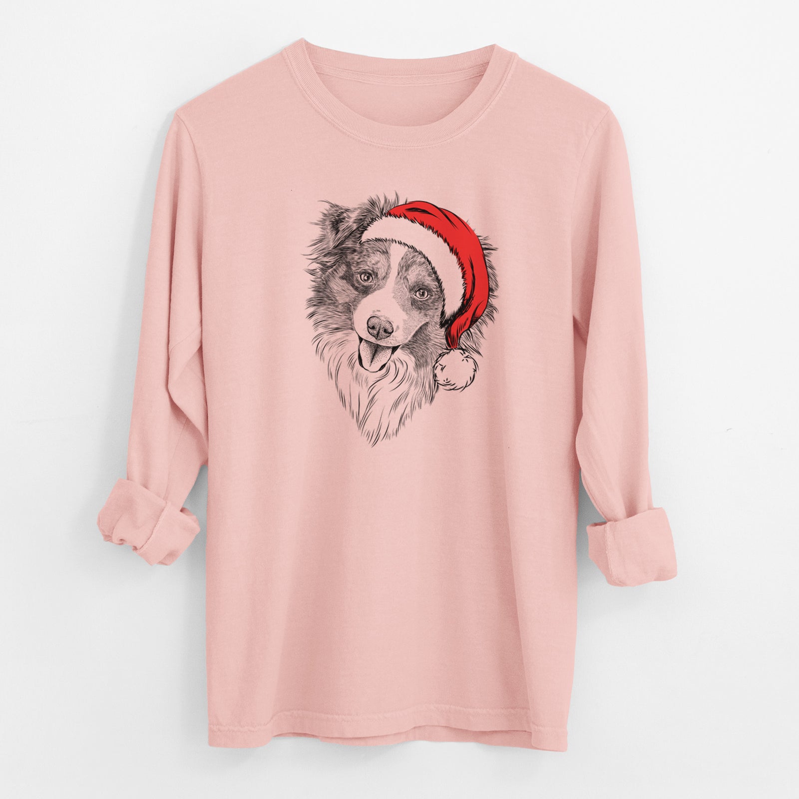 Santa Doc the Mini Aussie - Men's Heavyweight 100% Cotton Long Sleeve