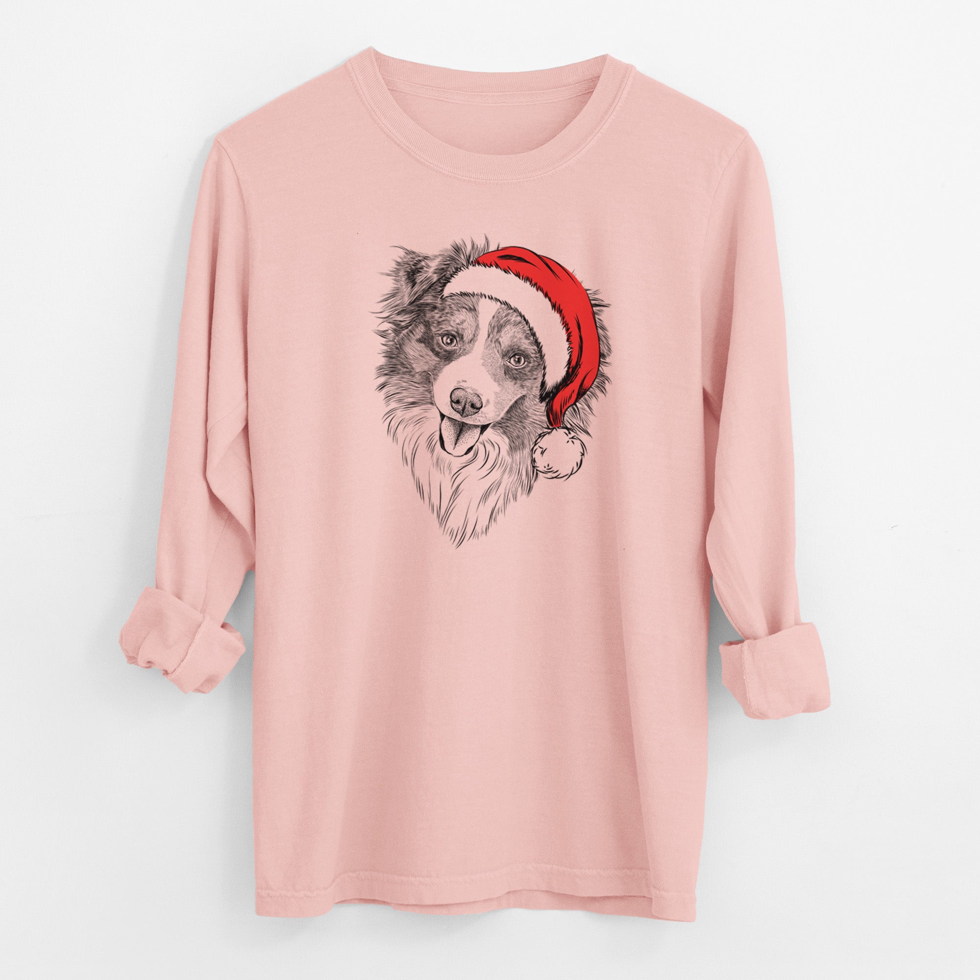 Santa Doc the Mini Aussie - Men's Heavyweight 100% Cotton Long Sleeve